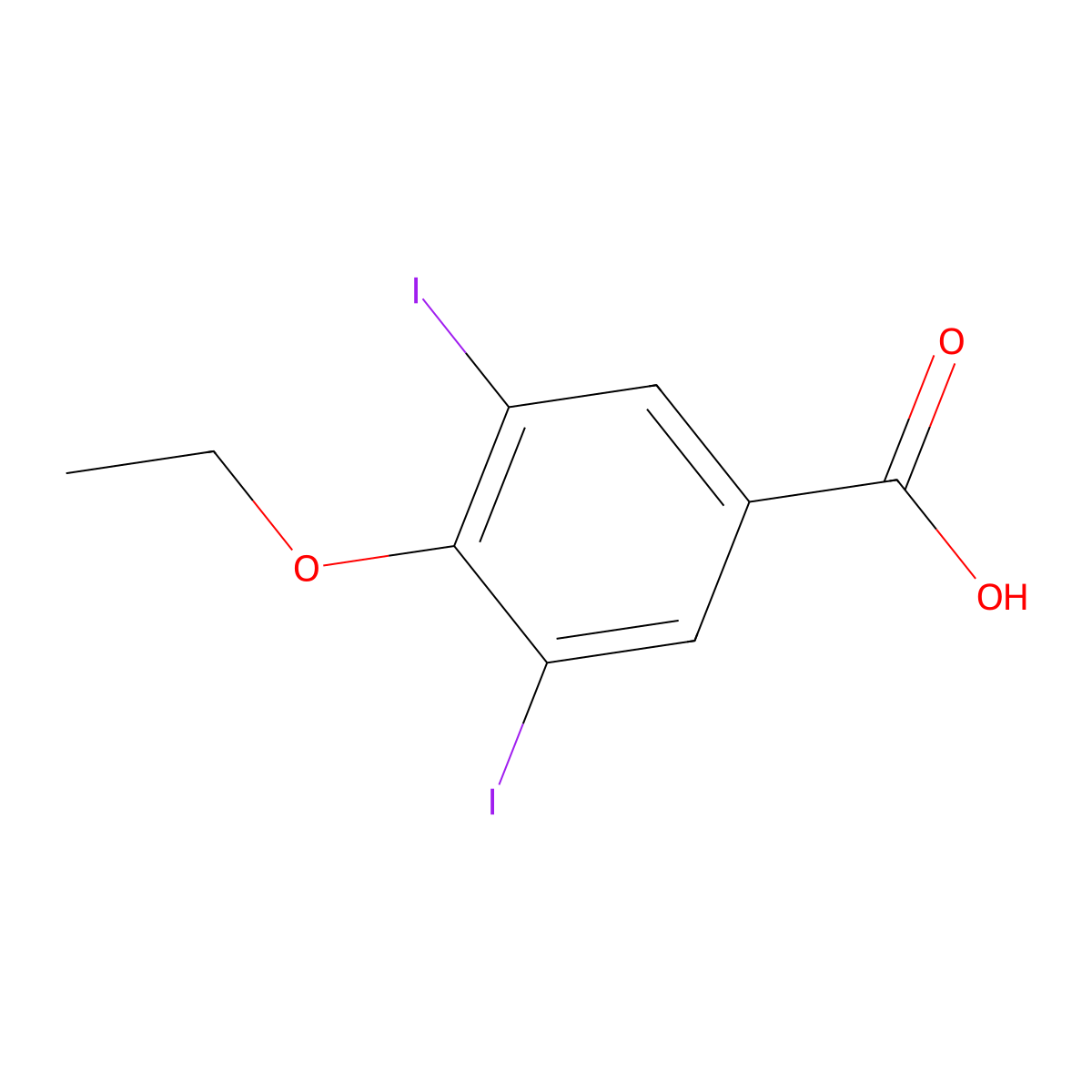 4-Ethoxy-3,5-diiodobenzoic acid molecular structure, CAS 40689-27-8