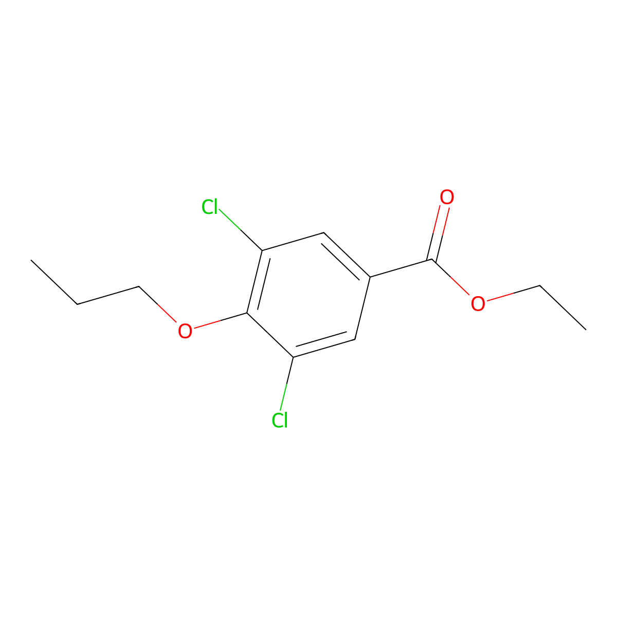 Ethyl 3,5-dichloro-4-propoxybenzoate molecular structure, CAS 40689-35-8