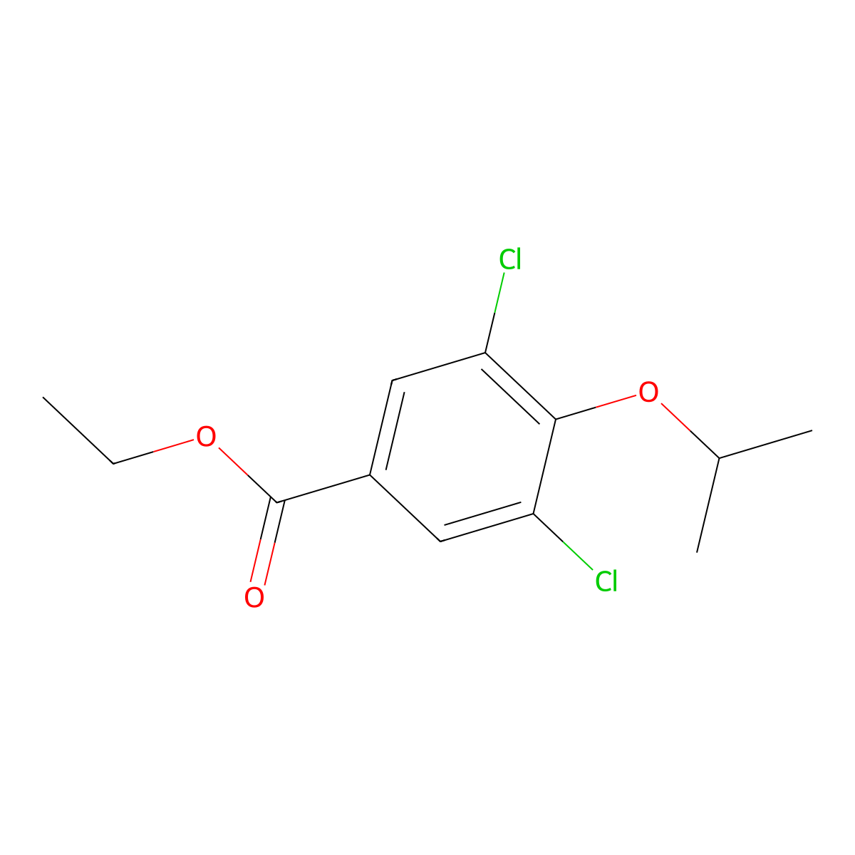 Ethyl 3,5-dichloro-4-propan-2-yloxybenzoate molecular structure, CAS 40689-36-9