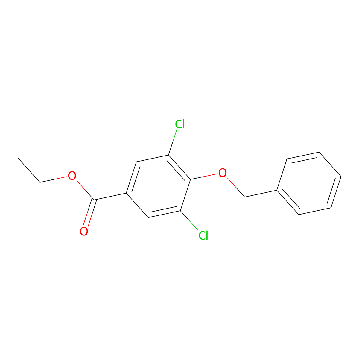 Ethyl 4-(benzyloxy)-3,5-dichlorobenzoate molecular structure, CAS 40689-39-2