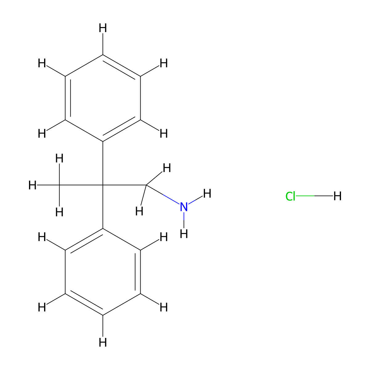 2,2-Diphenylpropan-1-amine hydrochloride molecular structure, CAS 40691-66-5