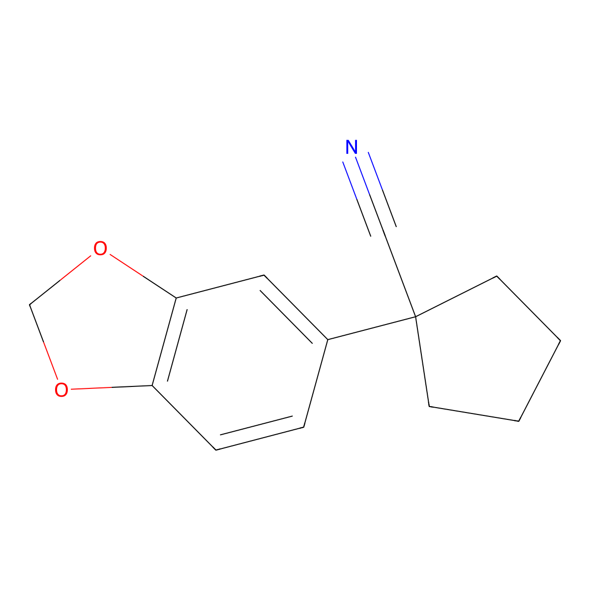 1-(1,3-Benzodioxol-5-yl)cyclopentanecarbonitrile molecular structure, CAS 40691-82-5