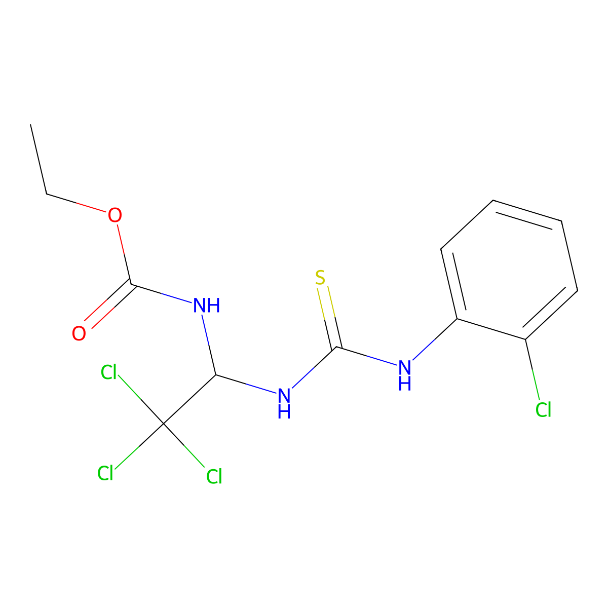 Ethyl 2,2,2-trichloro-1-(((2-chloroanilino)carbothioyl)amino)ethylcarbamate molecular structure, CAS 406915-62-6