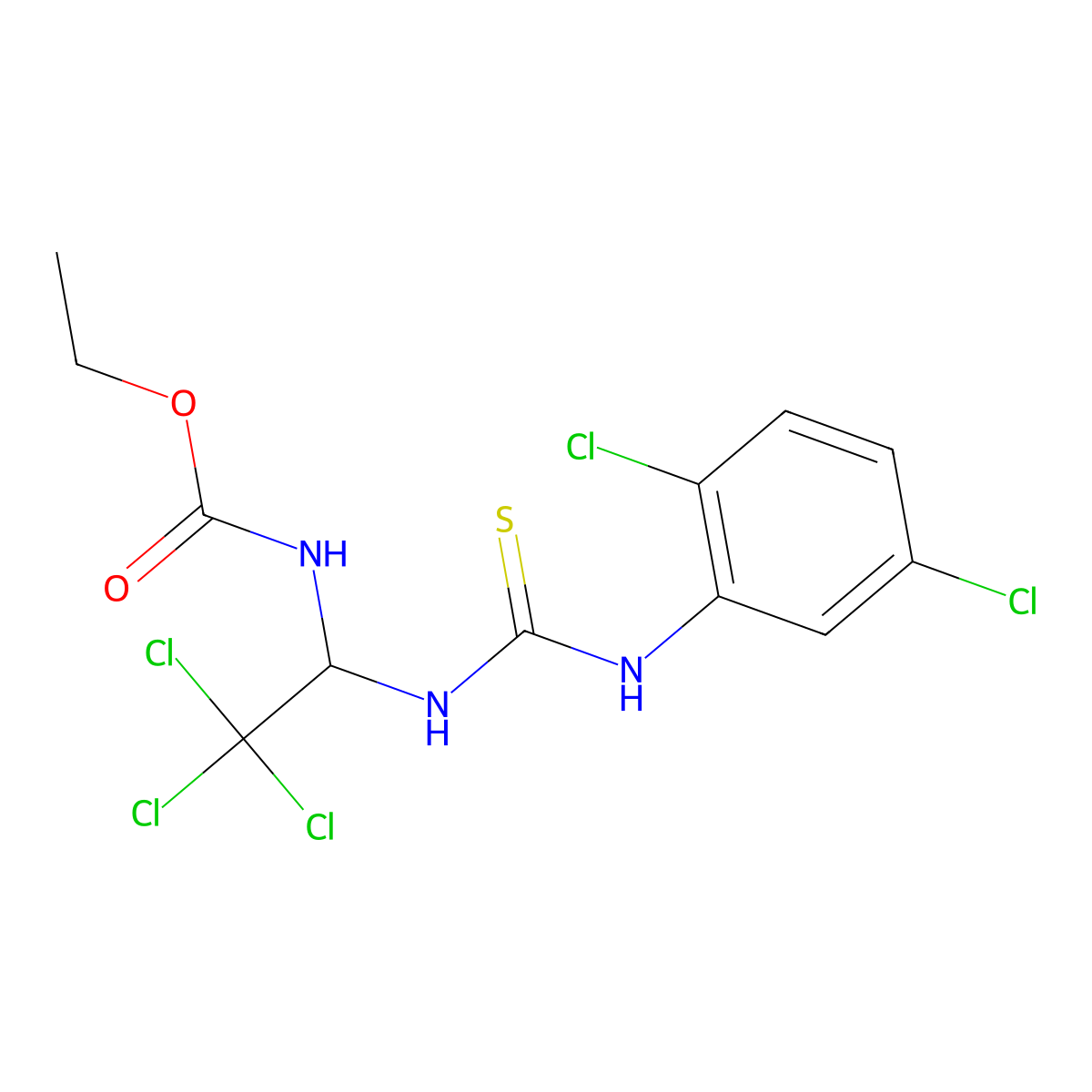 Ethyl 2,2,2-trichloro-1-(((2,5-dichloroanilino)carbothioyl)amino)ethylcarbamate molecular structure, CAS 406915-63-7