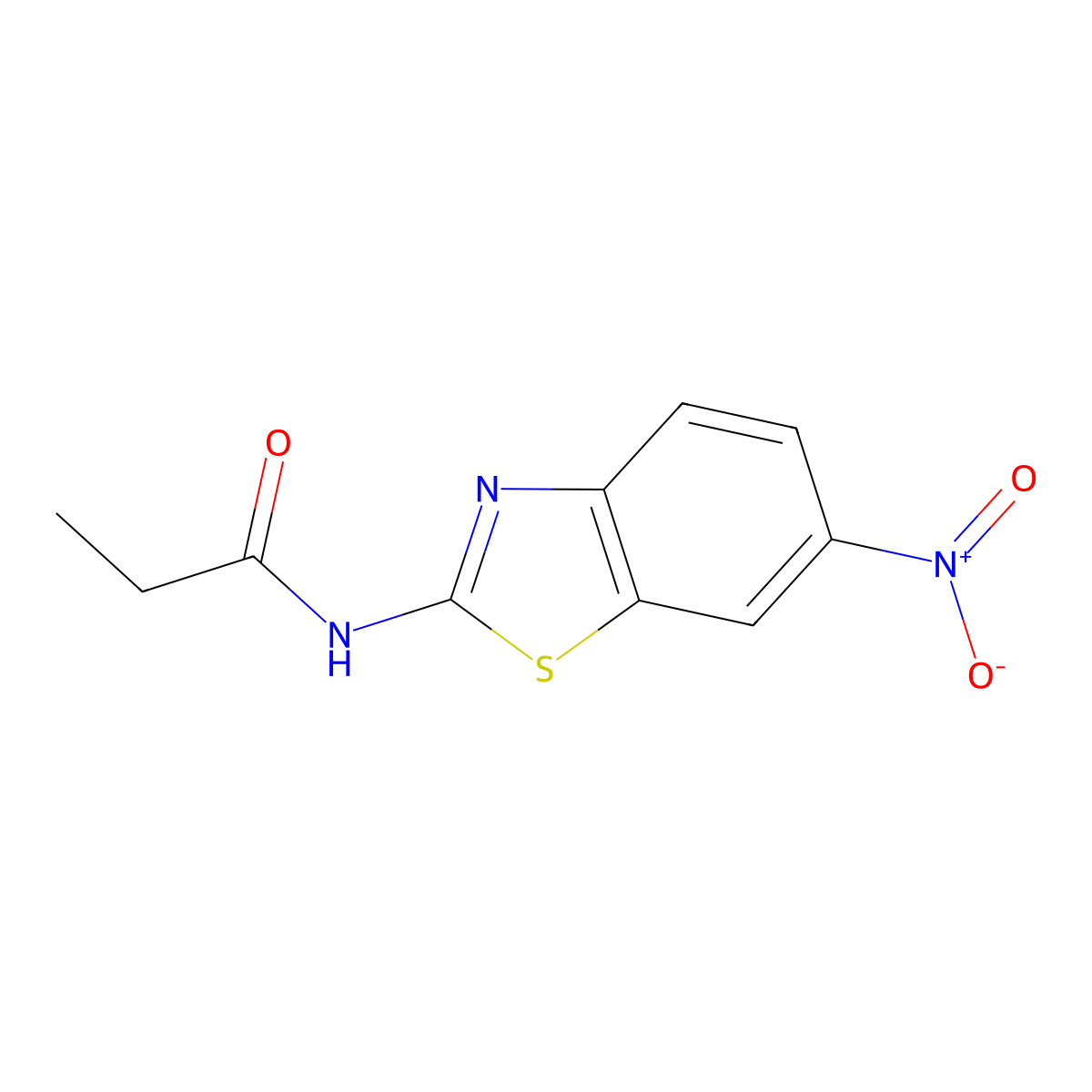 N-(6-nitro-1,3-benzothiazol-2-yl)propanamide molecular structure, CAS 406917-11-1