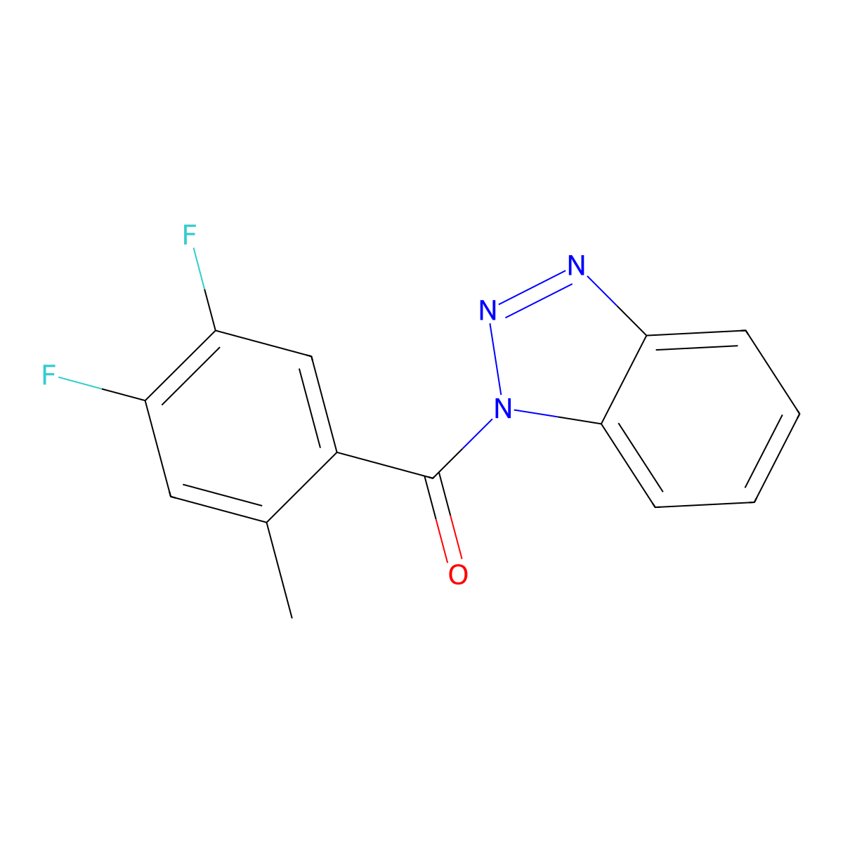 Benzotriazol-1-yl-(4,5-difluoro-2-methylphenyl)methanone molecular structure, CAS 406917-89-3