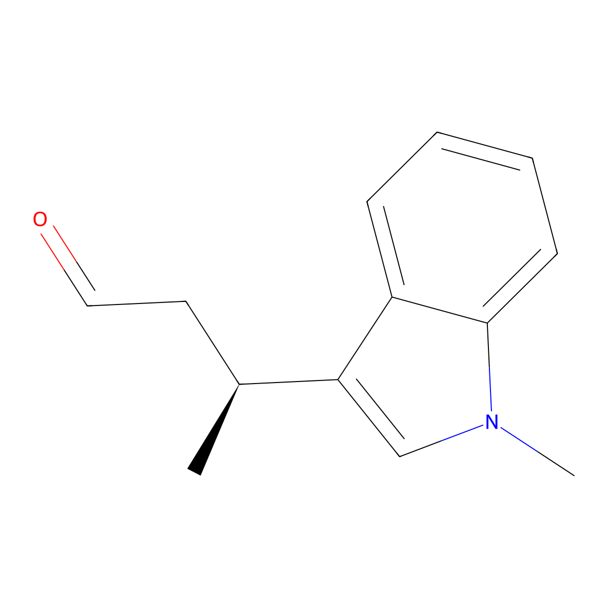 (3S)-(+)-3-(1-Methyl-1H-indol-3-yl)-1-butyraldehyde molecular structure, CAS 406920-65-8