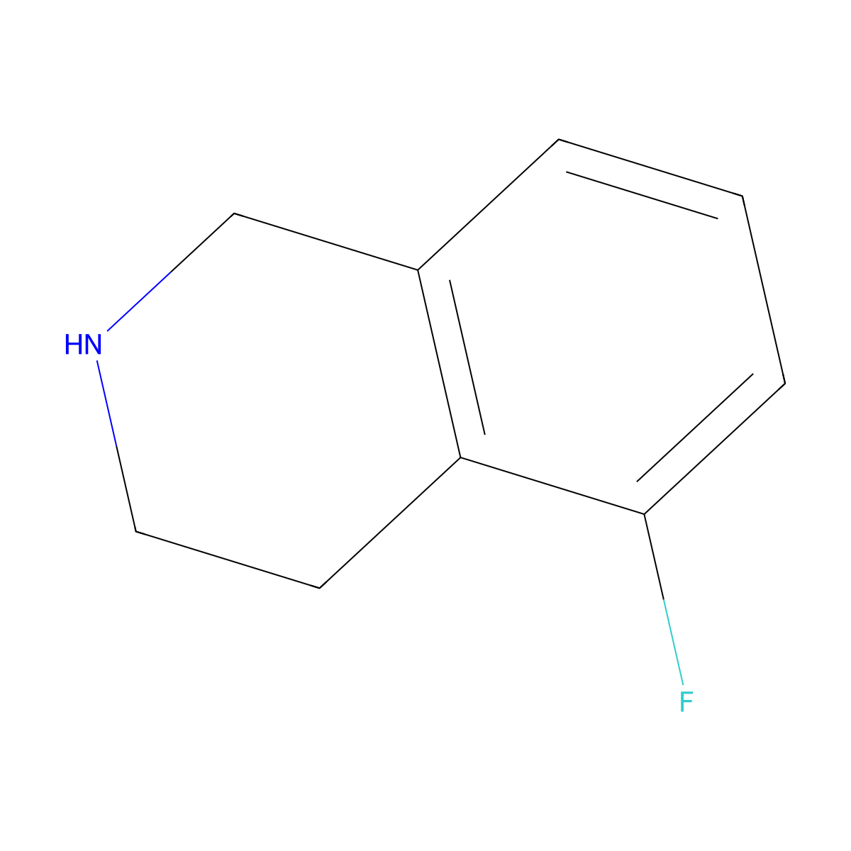 5-Fluoro-1,2,3,4-tetrahydroisoquinoline molecular structure, CAS 406923-64-6