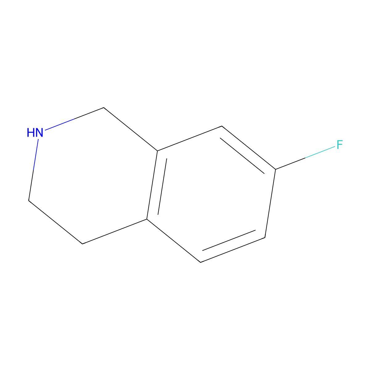 7-Fluoro-1,2,3,4-tetrahydroisoquinoline molecular structure, CAS 406923-91-9
