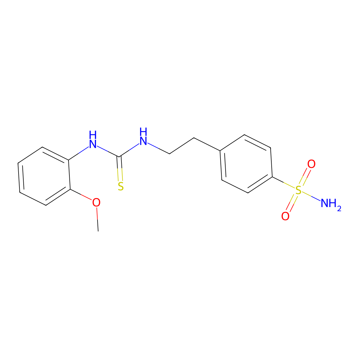 4-(2-{[(2-Methoxyphenyl)carbamothioyl]amino}ethyl)benzenesulfonamide molecular structure, CAS 406924-85-4