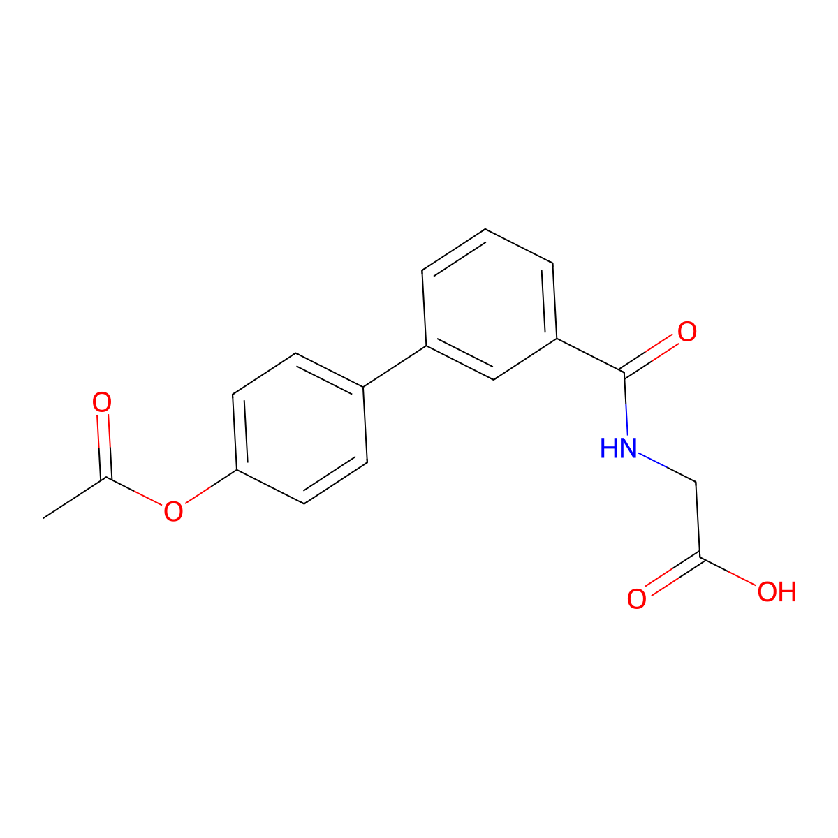 N-{[4'-(acetyloxy)-3-biphenylyl]carbonyl}glycine molecular structure, CAS 406925-54-0