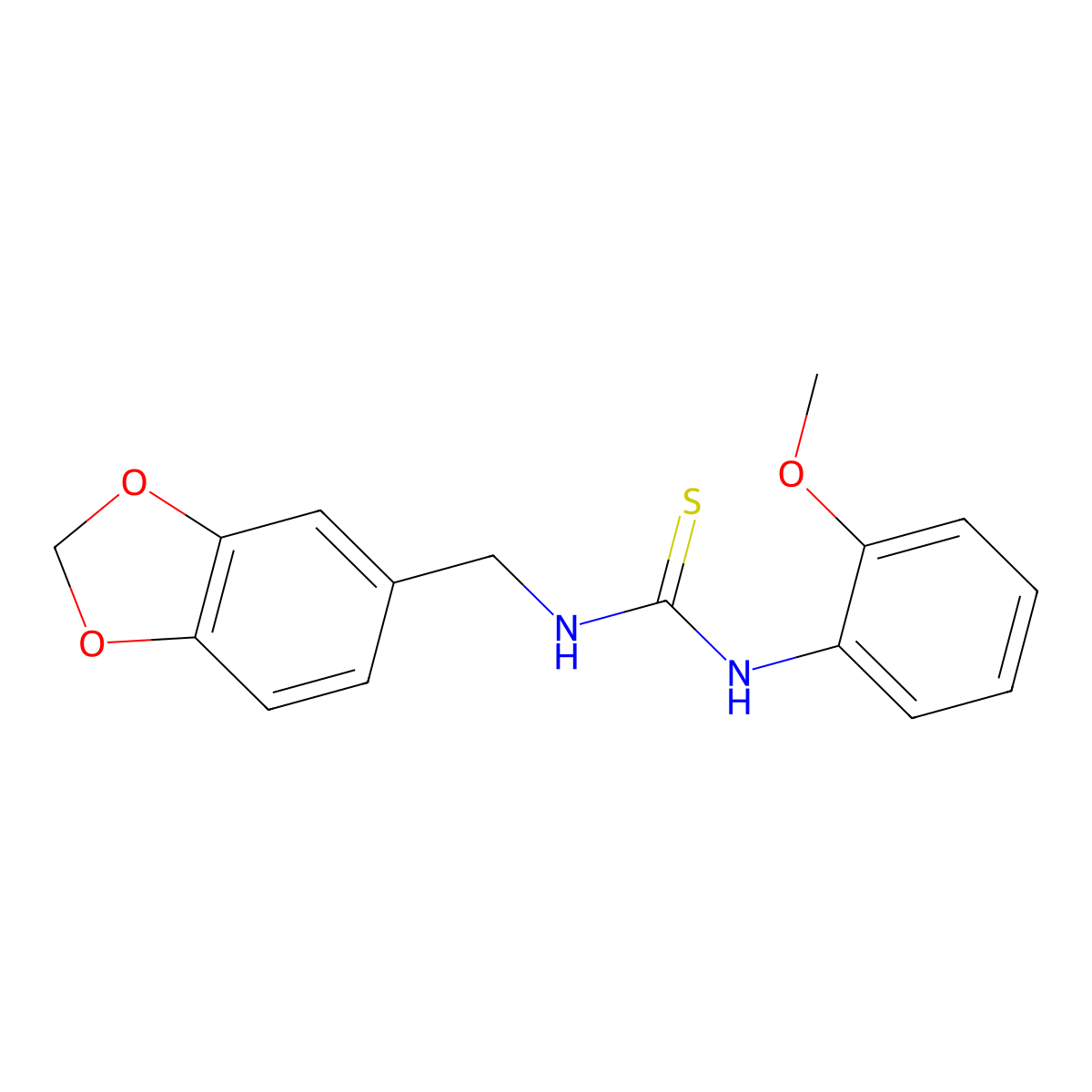 1-(1,3-Benzodioxol-5-ylmethyl)-3-(2-methoxyphenyl)thiourea molecular structure, CAS 406925-57-3