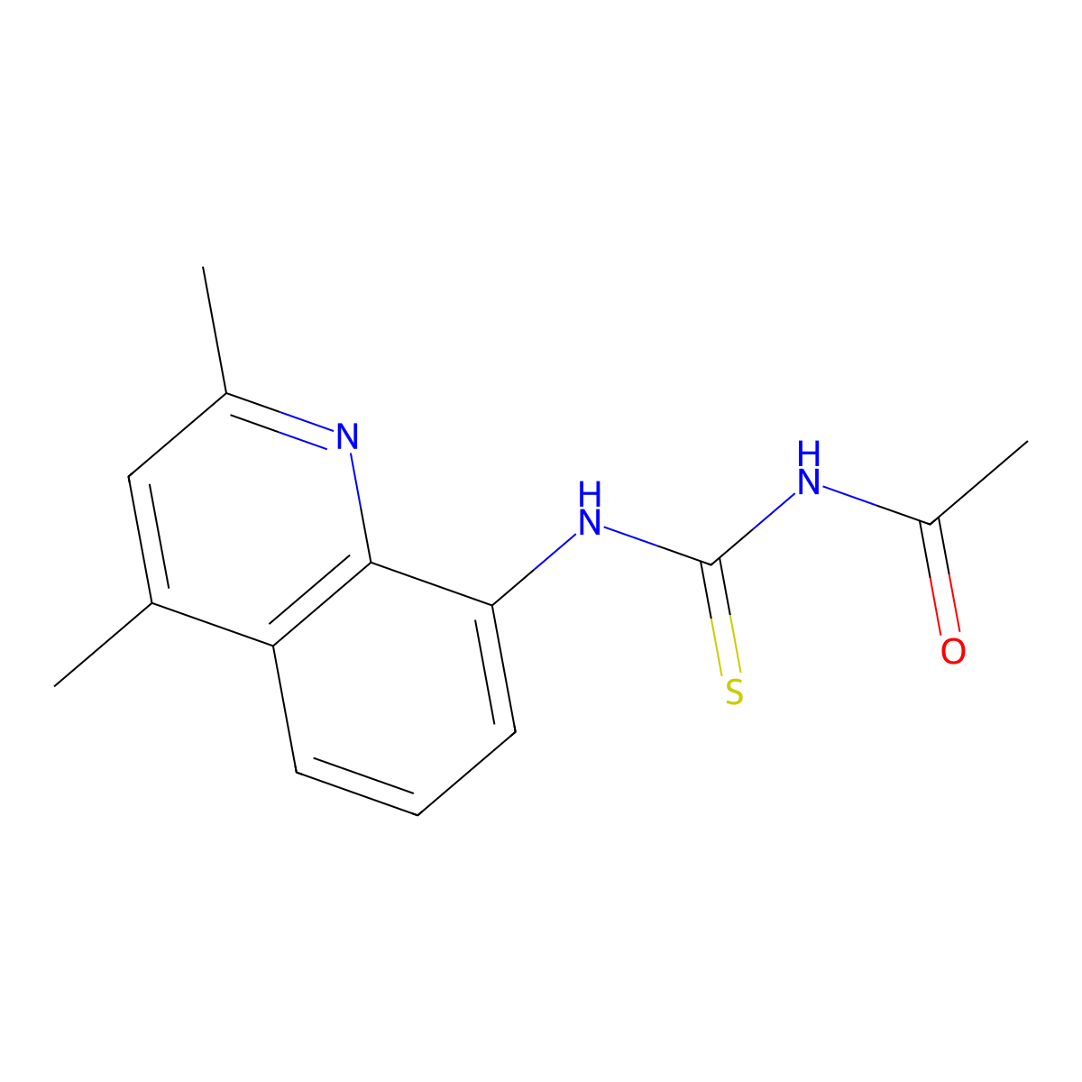 N-[(2,4-dimethylquinolin-8-yl)carbamothioyl]acetamide molecular structure, CAS 406926-33-8
