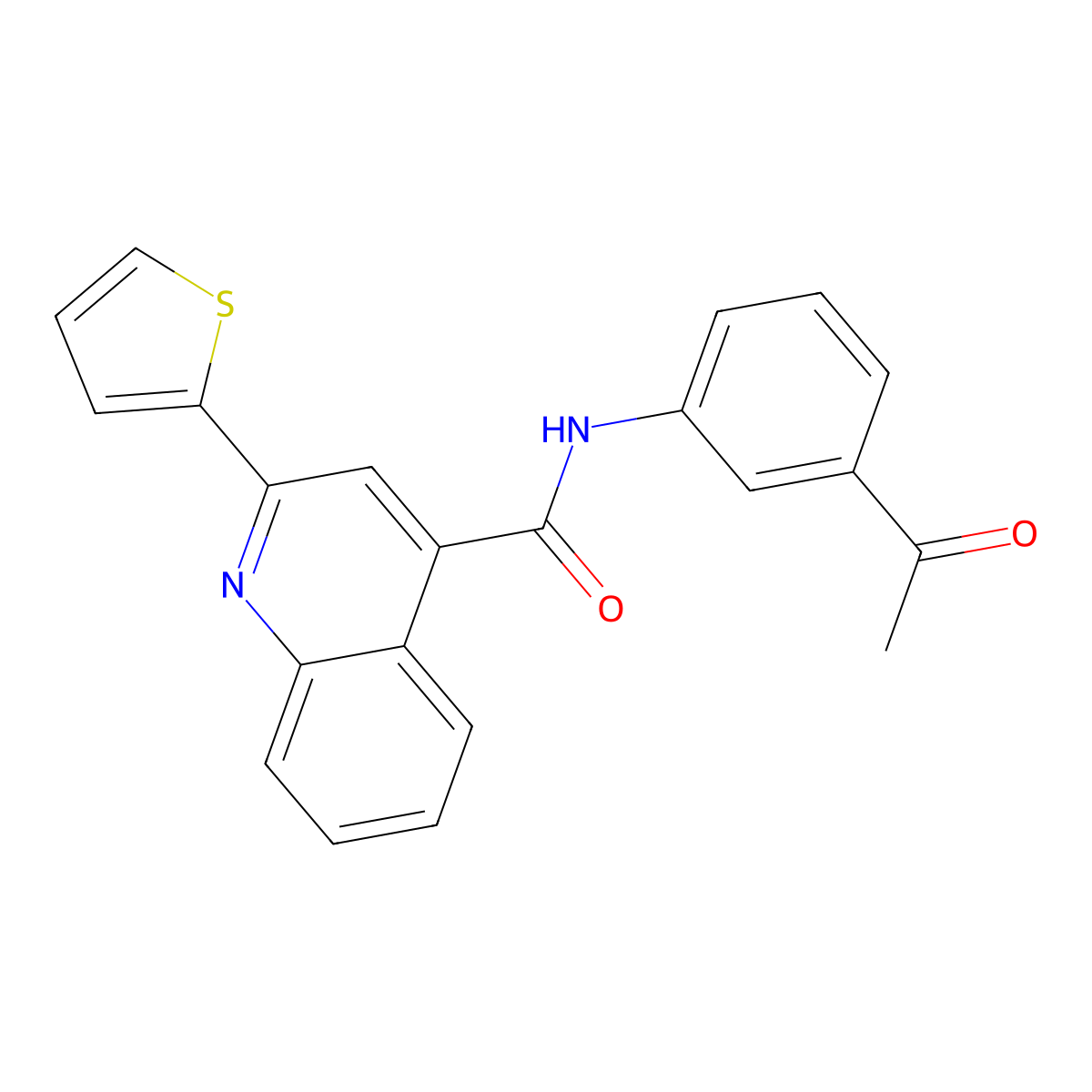 N-(3-acetylphenyl)-2-(thiophen-2-yl)quinoline-4-carboxamide molecular structure, CAS 406926-53-2