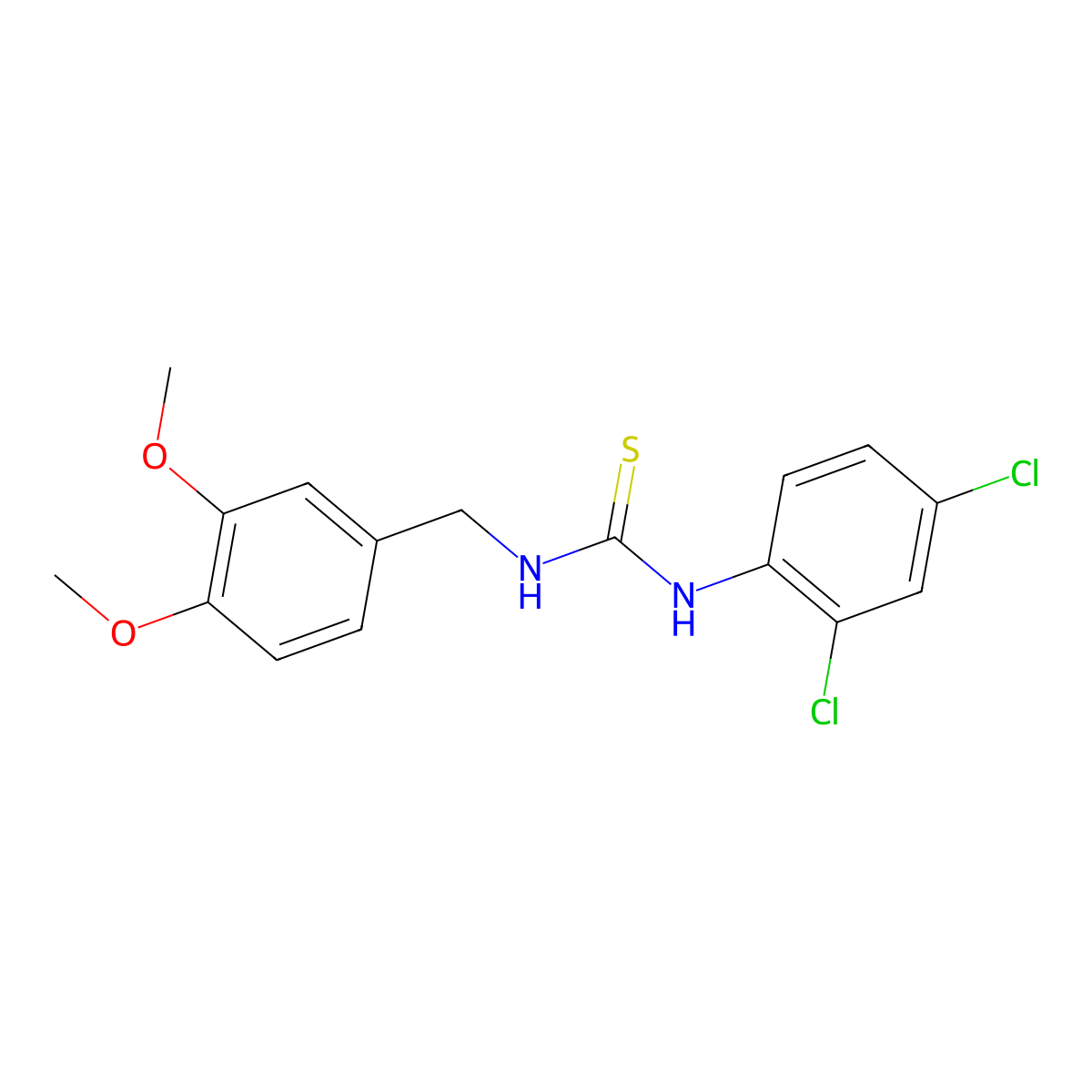 1-(2,4-Dichlorophenyl)-3-[(3,4-dimethoxyphenyl)methyl]thiourea molecular structure, CAS 406927-17-1