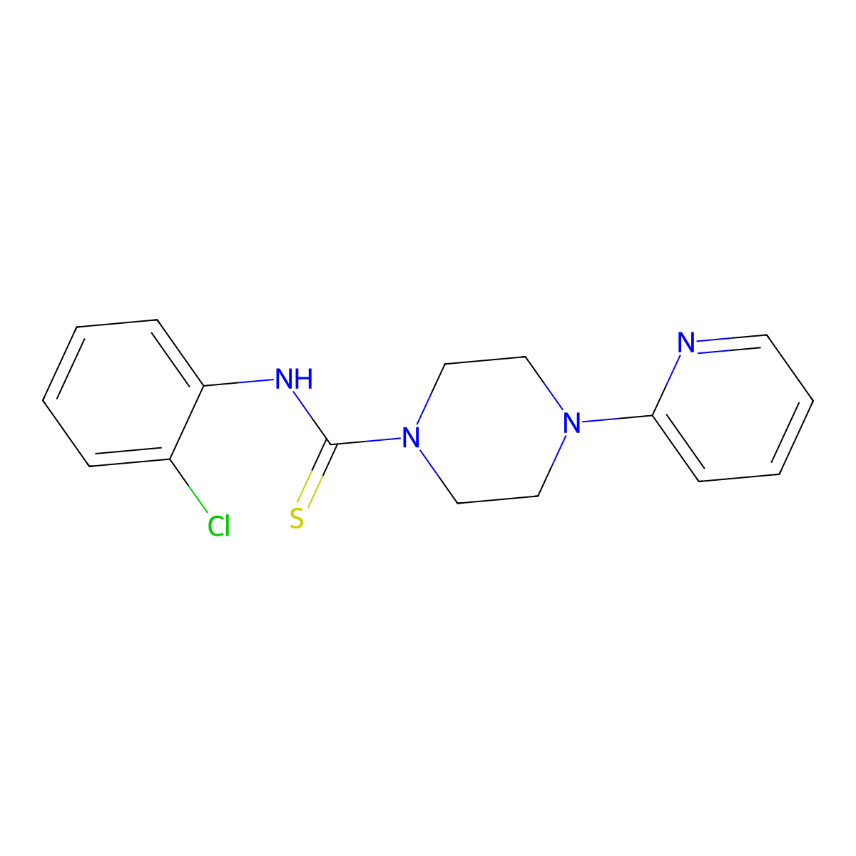 N-(2-chlorophenyl)-4-pyridin-2-ylpiperazine-1-carbothioamide molecular structure, CAS 406927-32-0