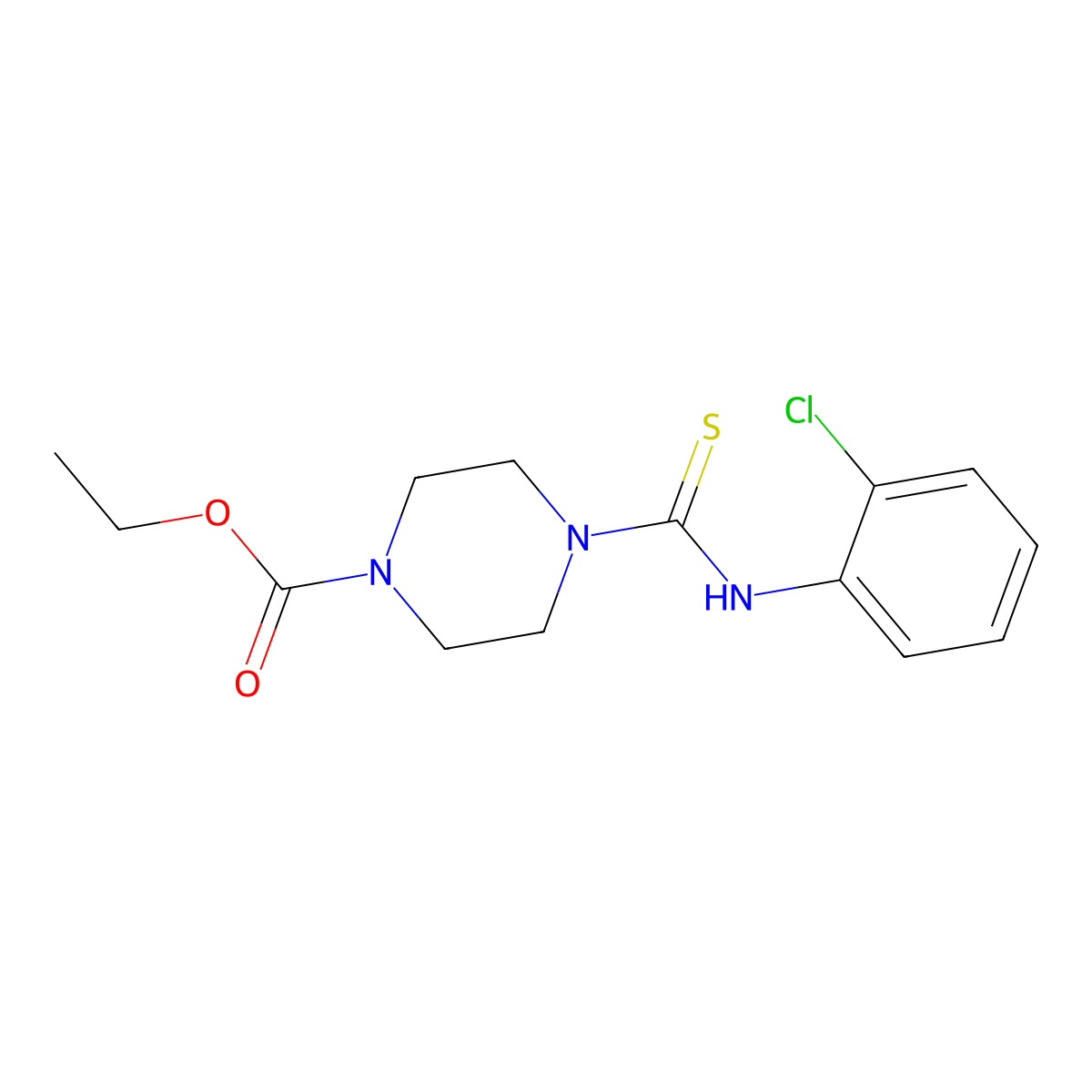 Ethyl 4-[(2-chlorophenyl)carbamothioyl]piperazine-1-carboxylate molecular structure, CAS 406927-37-5