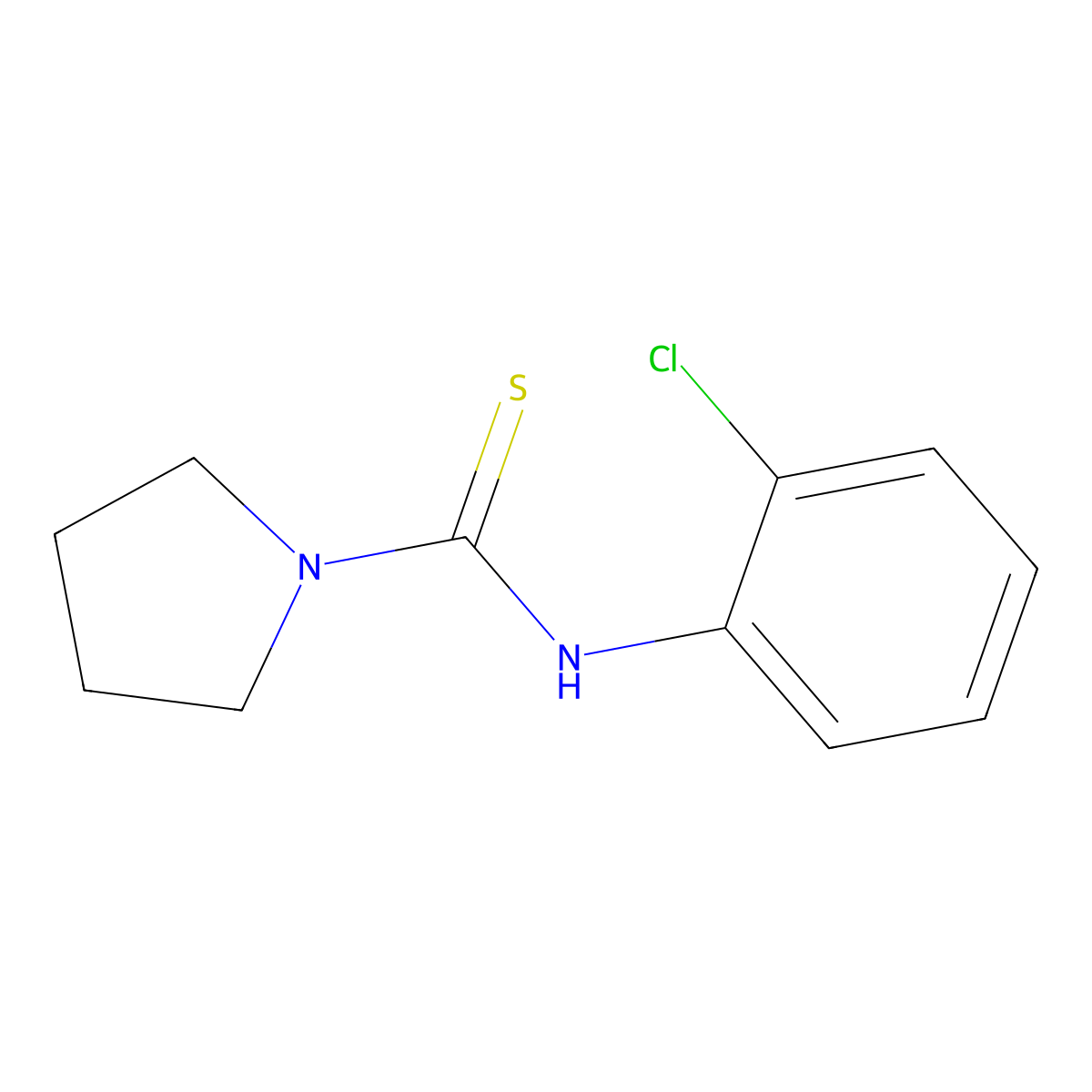 N-(2-chlorophenyl)pyrrolidine-1-carbothioamide molecular structure, CAS 406927-44-4