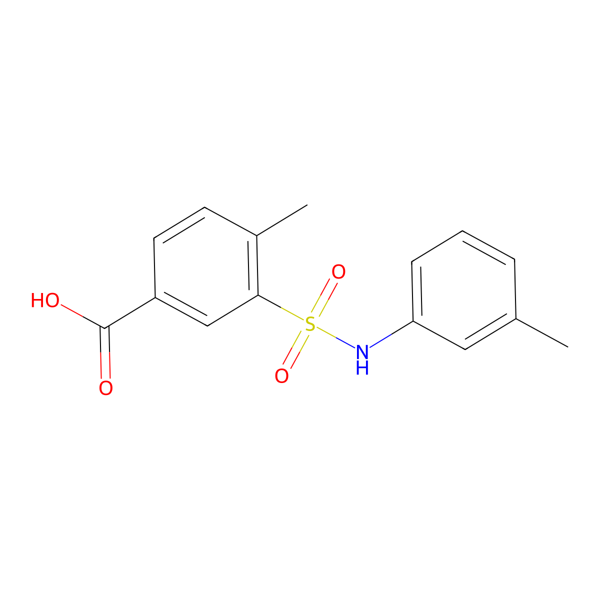4-methyl-3-[(3-methylphenyl)sulfamoyl]benzoic Acid molecular structure, CAS 406927-72-8