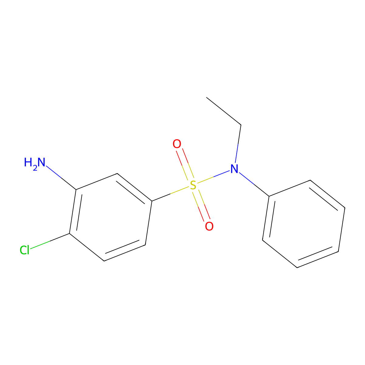 3-Amino-4-chloro-N-ethyl-N-phenylbenzenesulfonamide molecular structure, CAS 406927-73-9