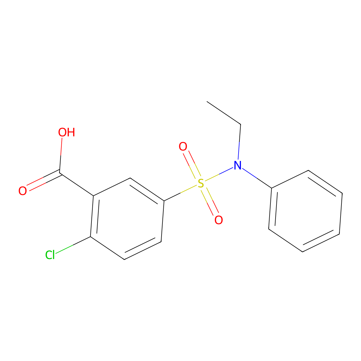 2-Chloro-5-[ethyl(phenyl)sulfamoyl]benzoic acid molecular structure, CAS 406927-75-1