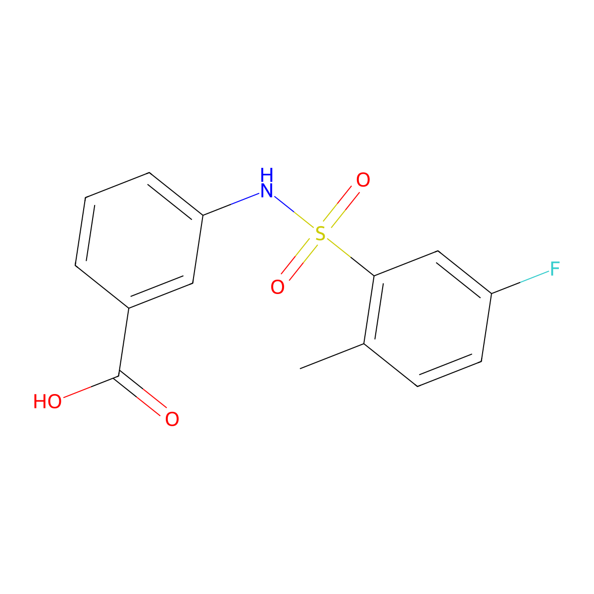 3-(5-Fluoro-2-methylbenzenesulfonamido)benzoic acid molecular structure, CAS 406927-79-5