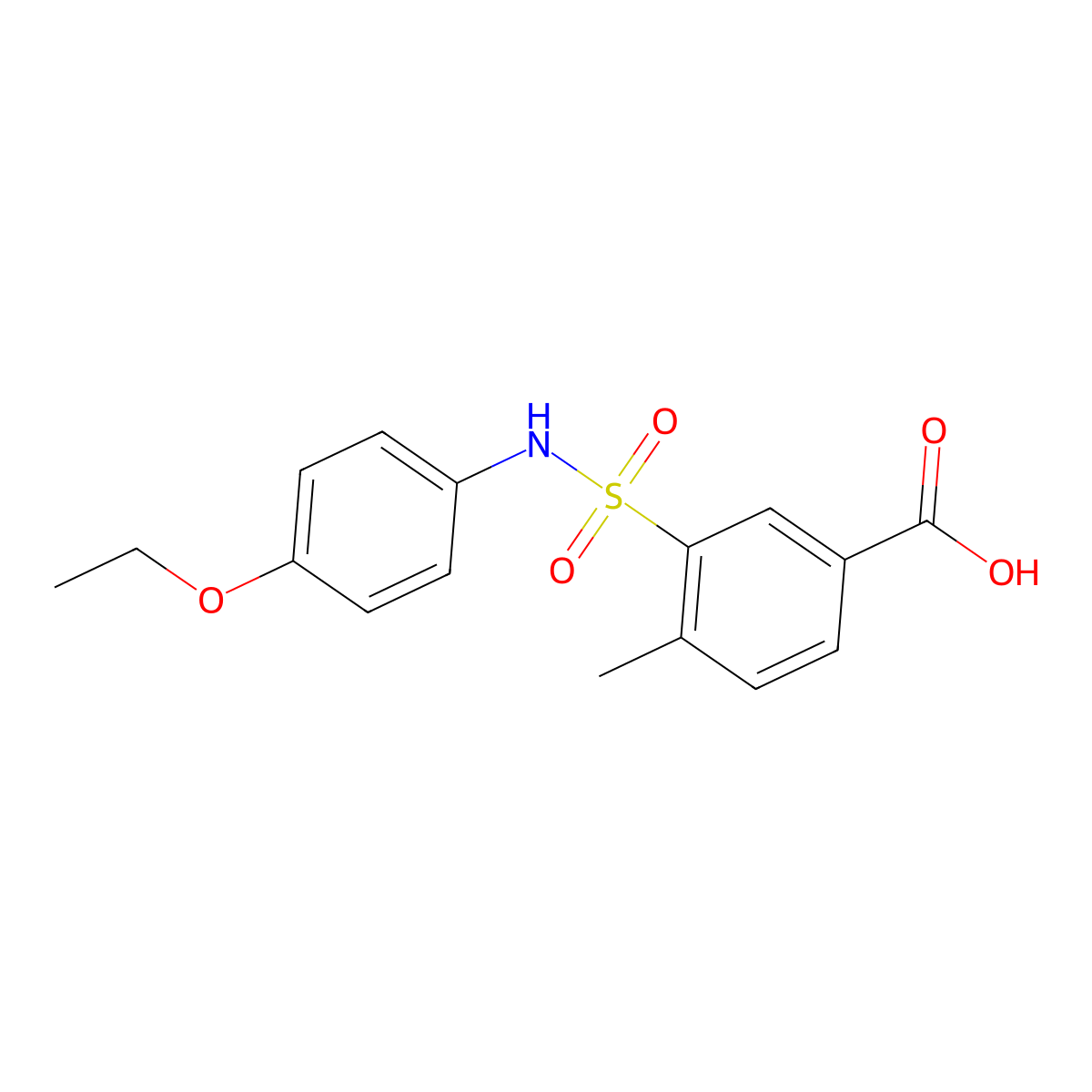 3-[(4-Ethoxyphenyl)sulfamoyl]-4-methylbenzoic acid molecular structure, CAS 406927-80-8