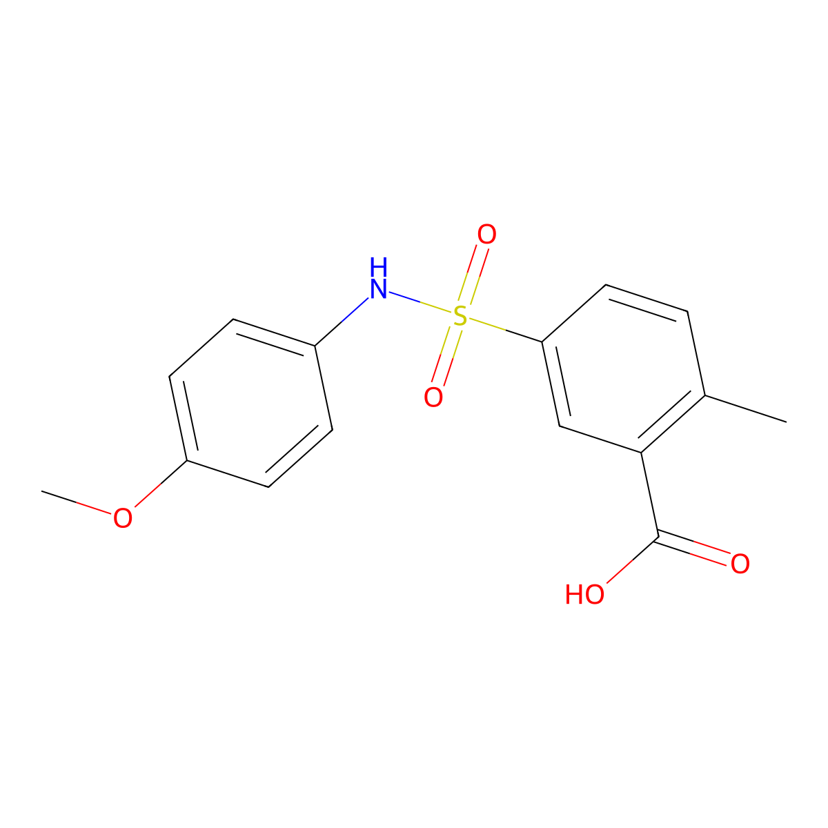 5-[(4-Methoxyphenyl)sulfamoyl]-2-methylbenzoic acid molecular structure, CAS 406928-28-7