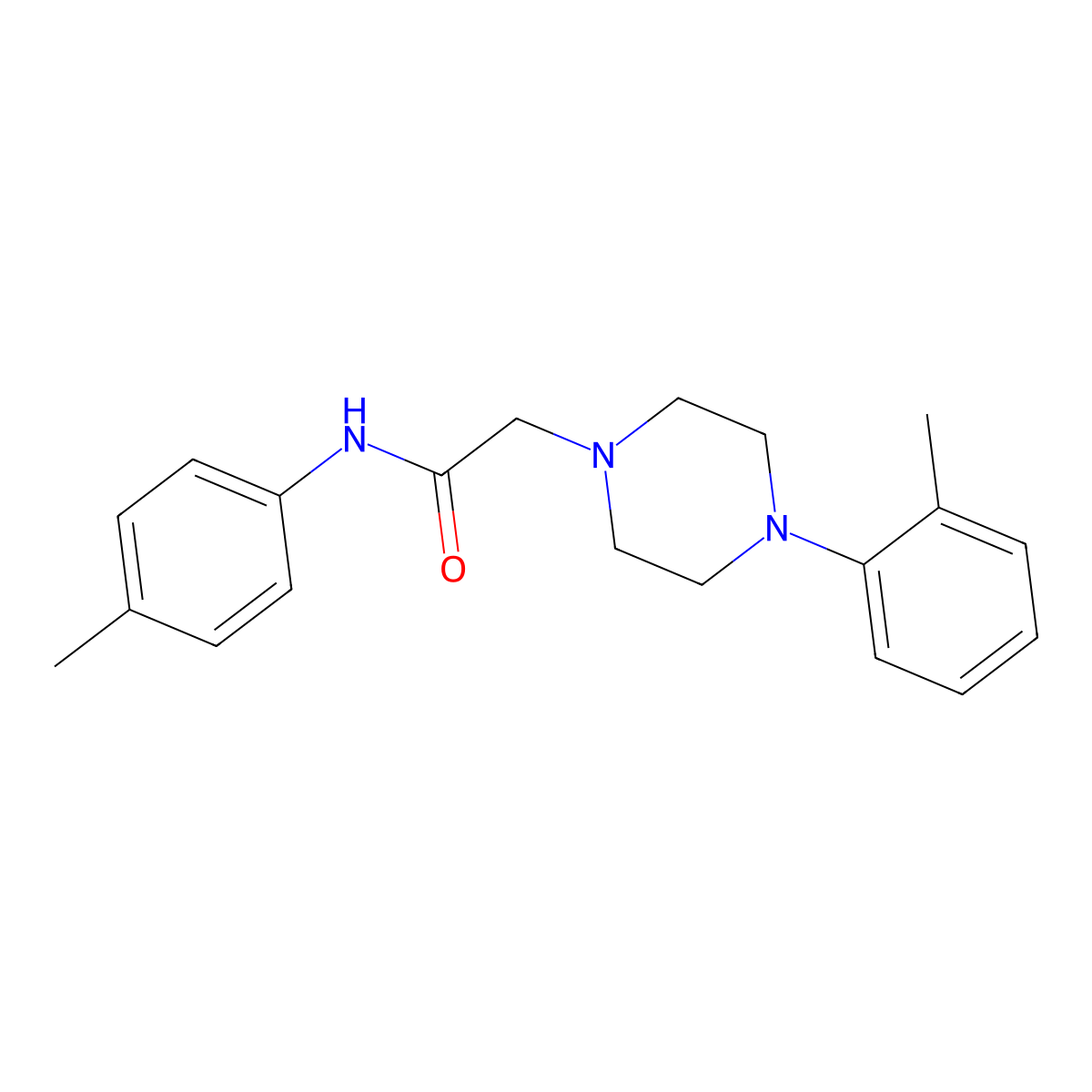 N-(4-methylphenyl)-2-[4-(2-methylphenyl)piperazin-1-yl]acetamide molecular structure, CAS 406929-42-8