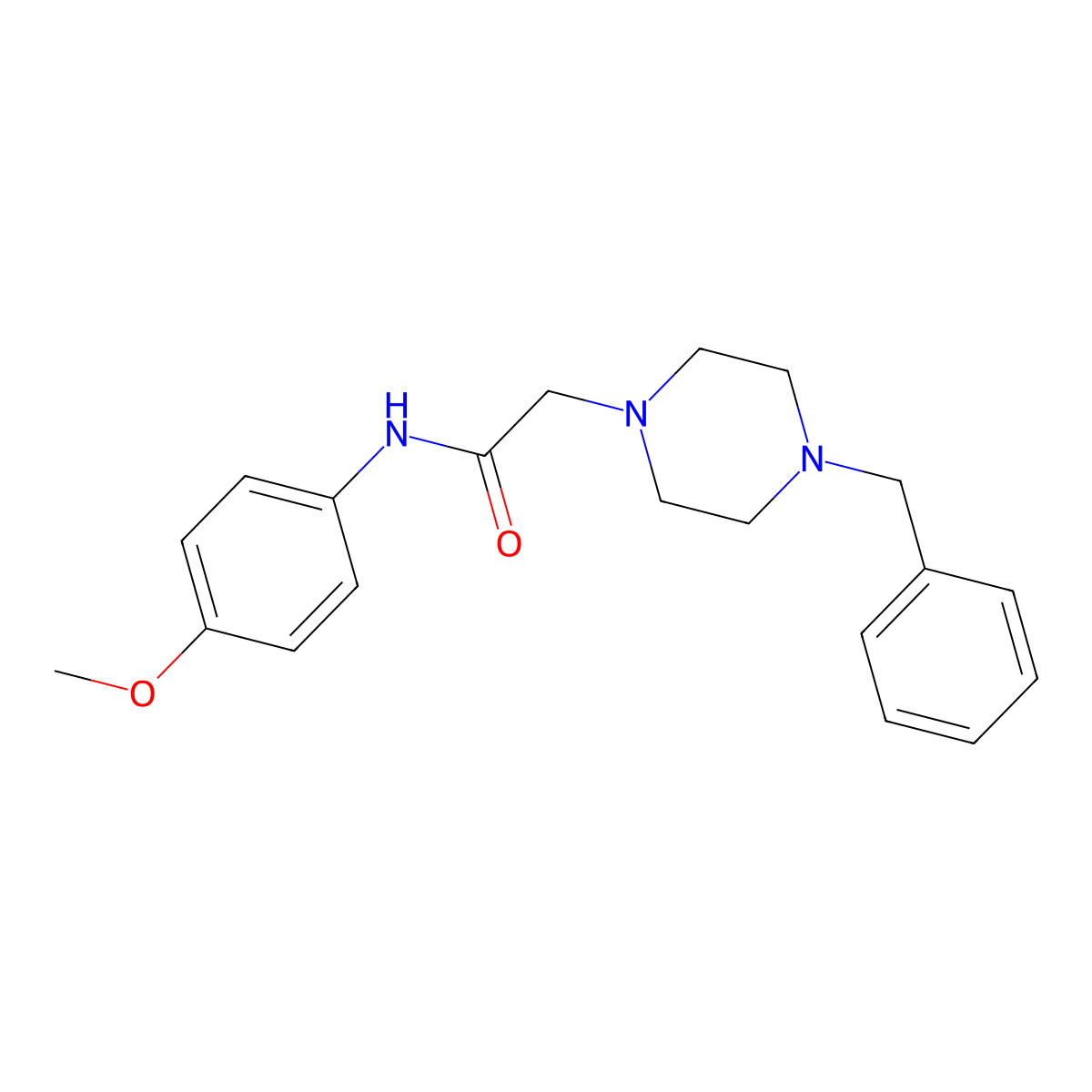 2-(4-benzylpiperazin-1-yl)-N-(4-methoxyphenyl)acetamide molecular structure, CAS 406929-45-1