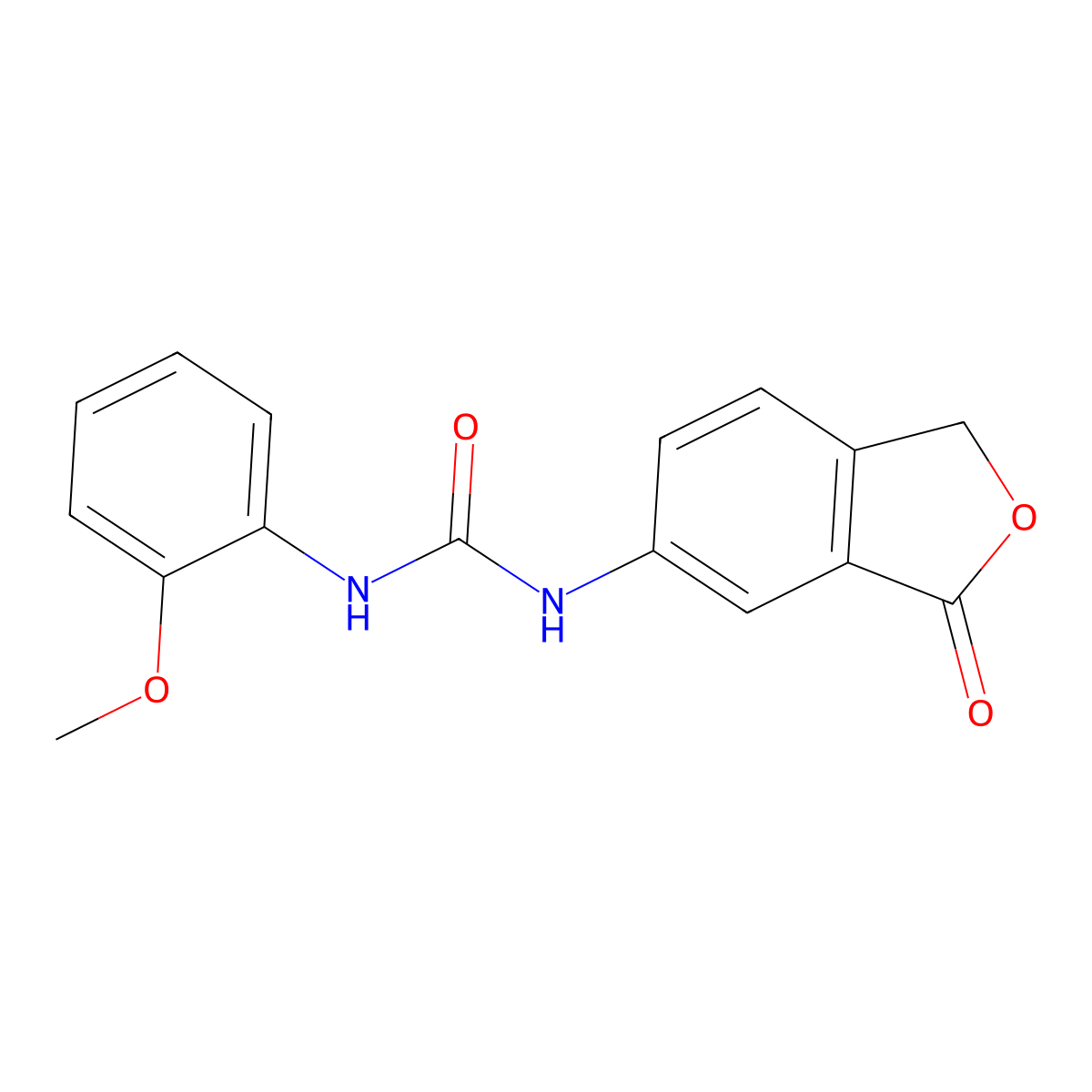 1-(2-methoxyphenyl)-3-(3-oxo-1H-2-benzofuran-5-yl)urea molecular structure, CAS 406929-86-0
