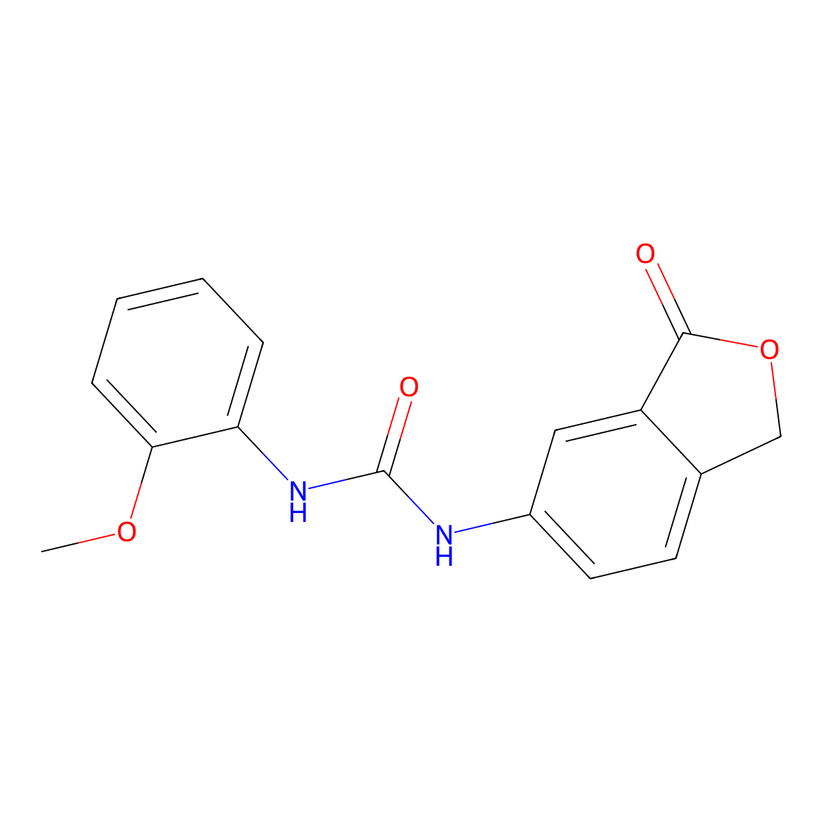 1-(2-methoxyphenyl)-3-(3-oxo-1H-2-benzofuran-5-yl)urea molecular structure, CAS 406929-86-0