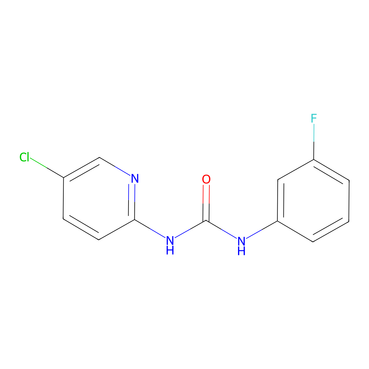 1-(5-Chloropyridin-2-yl)-3-(3-fluorophenyl)urea molecular structure, CAS 406930-02-7