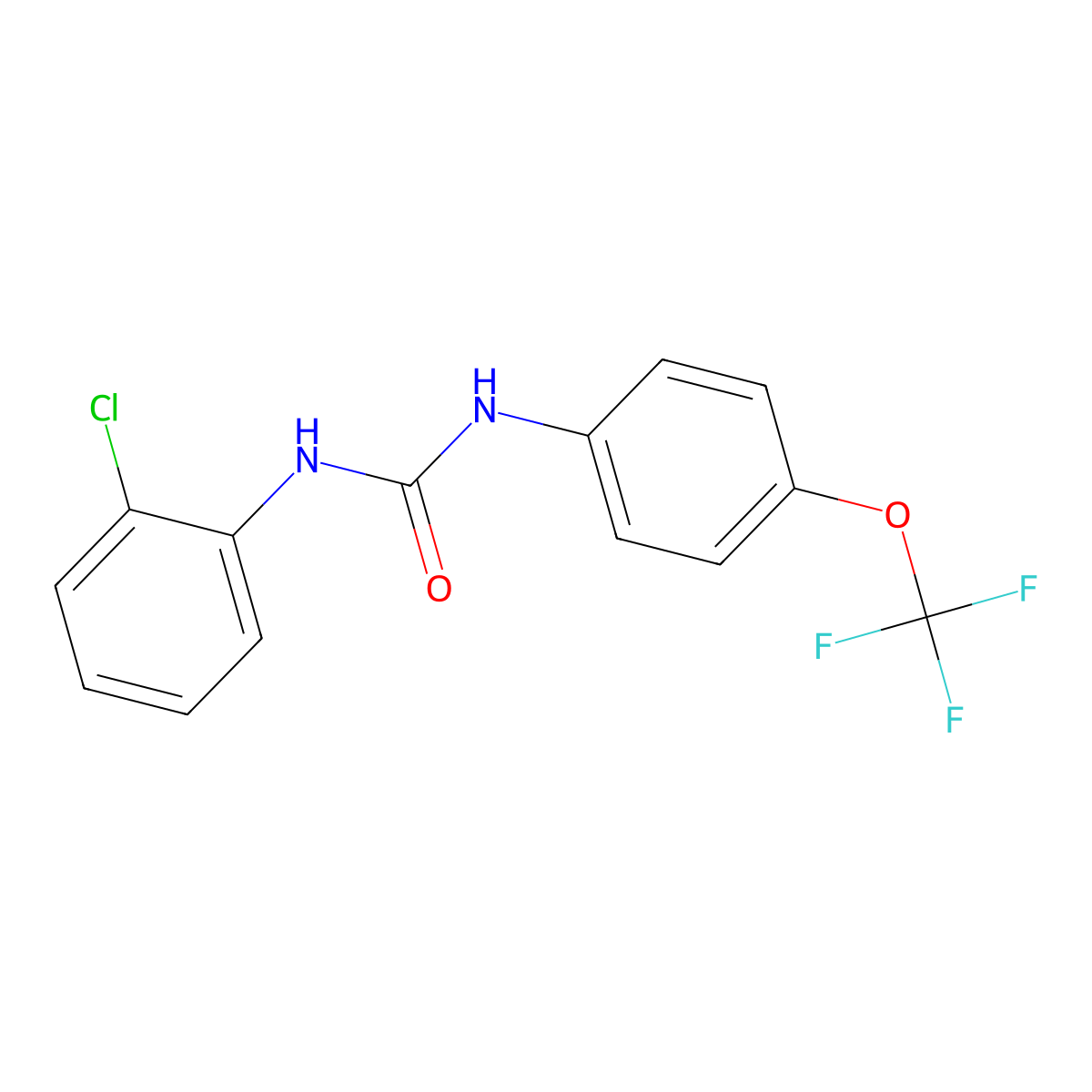 1-(2-Chlorophenyl)-3-[4-(trifluoromethoxy)phenyl]urea molecular structure, CAS 406930-04-9