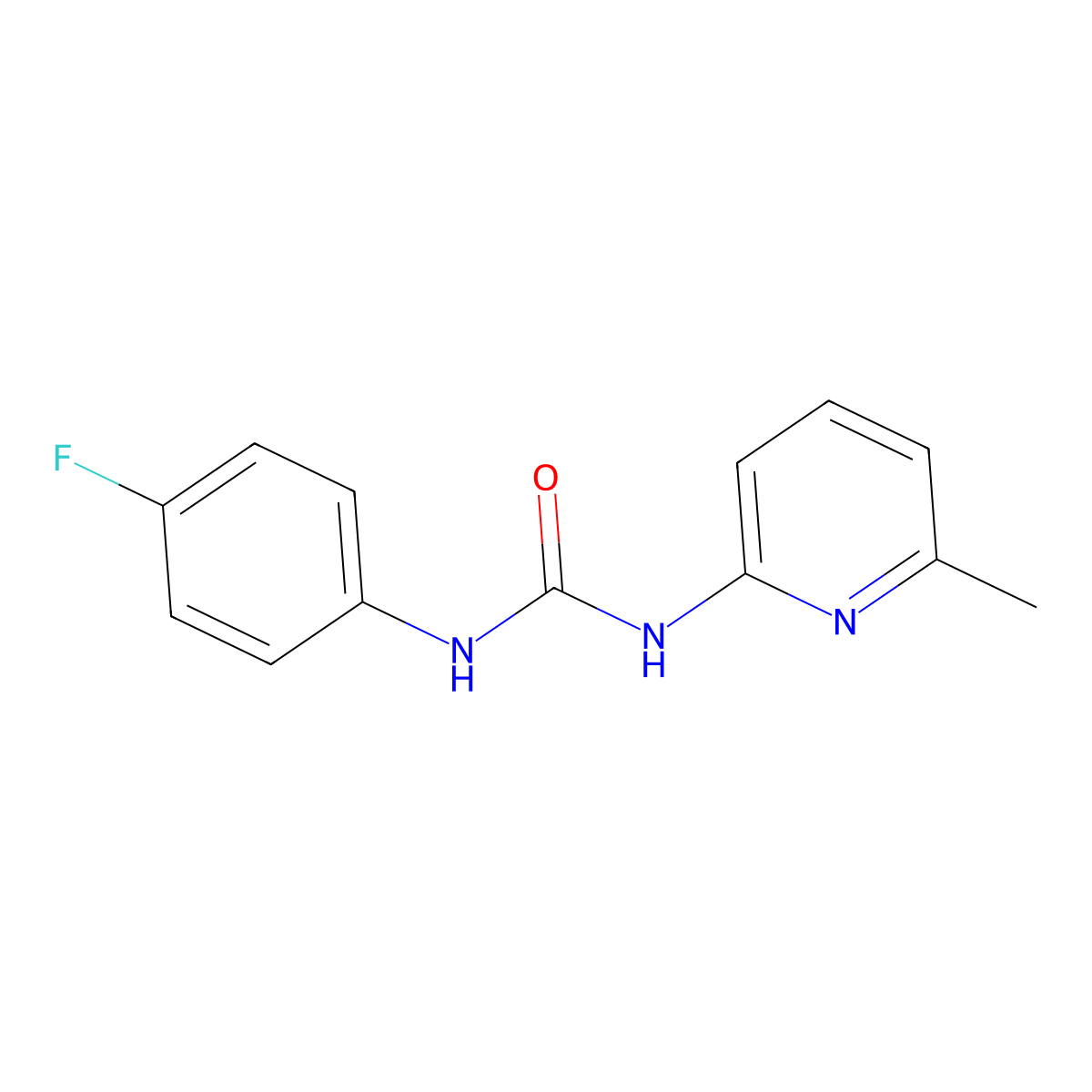 1-(4-Fluorophenyl)-3-(6-methylpyridin-2-yl)urea molecular structure, CAS 406930-07-2