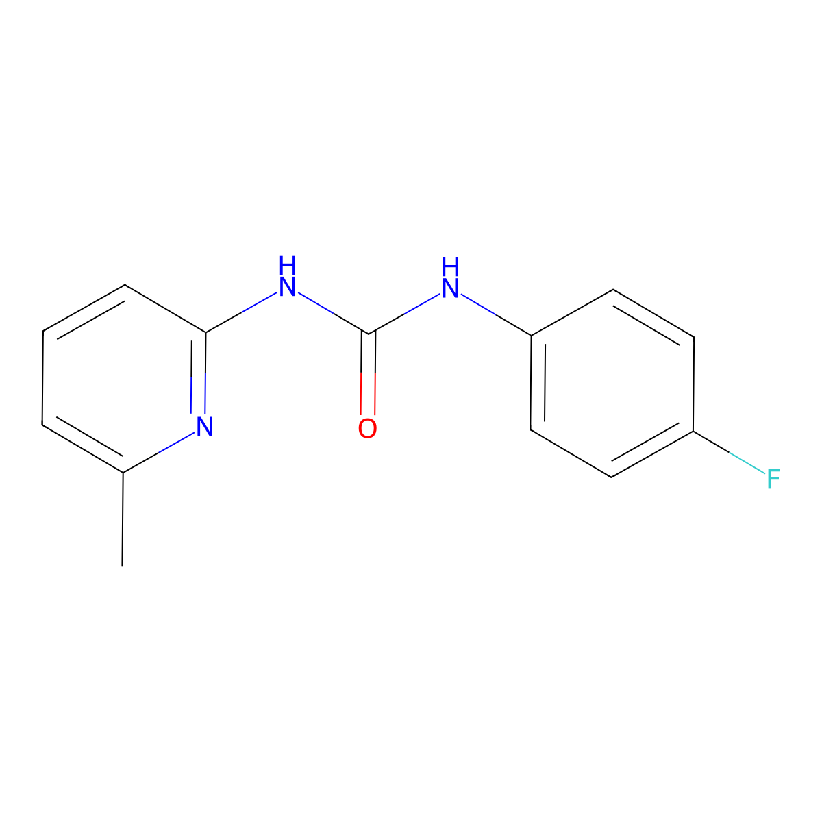 1-(4-Fluorophenyl)-3-(6-methylpyridin-2-yl)urea molecular structure, CAS 406930-07-2