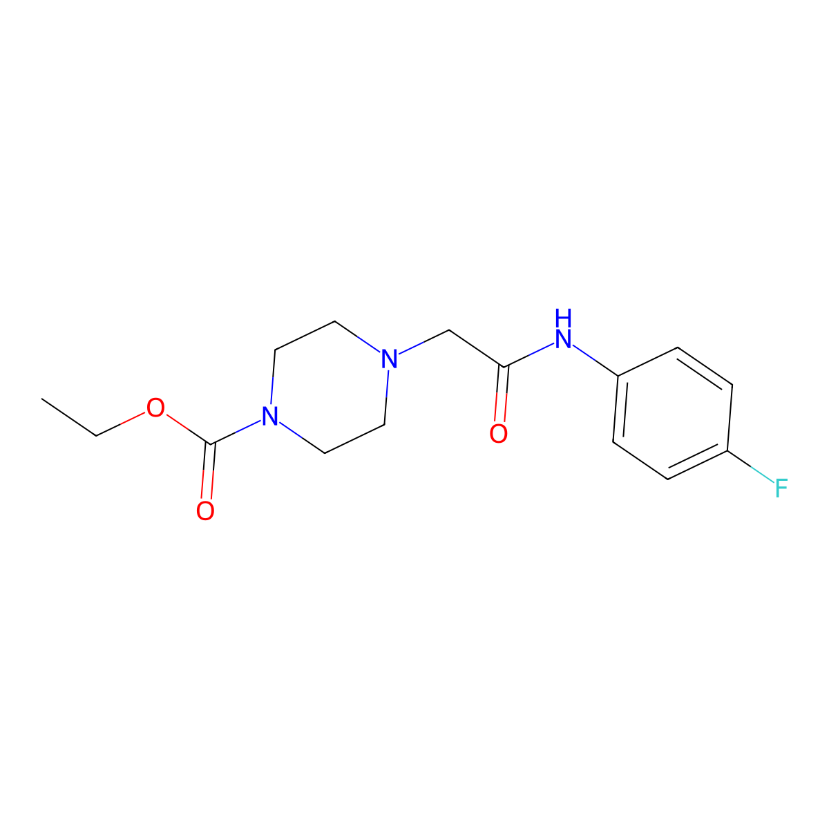Ethyl 4-(2-((4-fluorophenyl)amino)-2-oxoethyl)piperazine-1-carboxylate molecular structure, CAS 406930-16-3