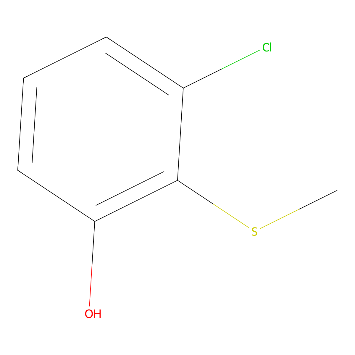 3-Chloro-2-(methylsulfanyl)phenol molecular structure, CAS 406935-22-6