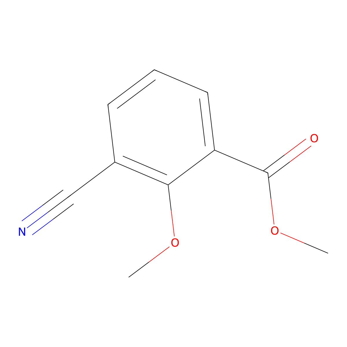 Methyl 3-cyano-2-methoxybnezoate molecular structure, CAS 406938-72-5