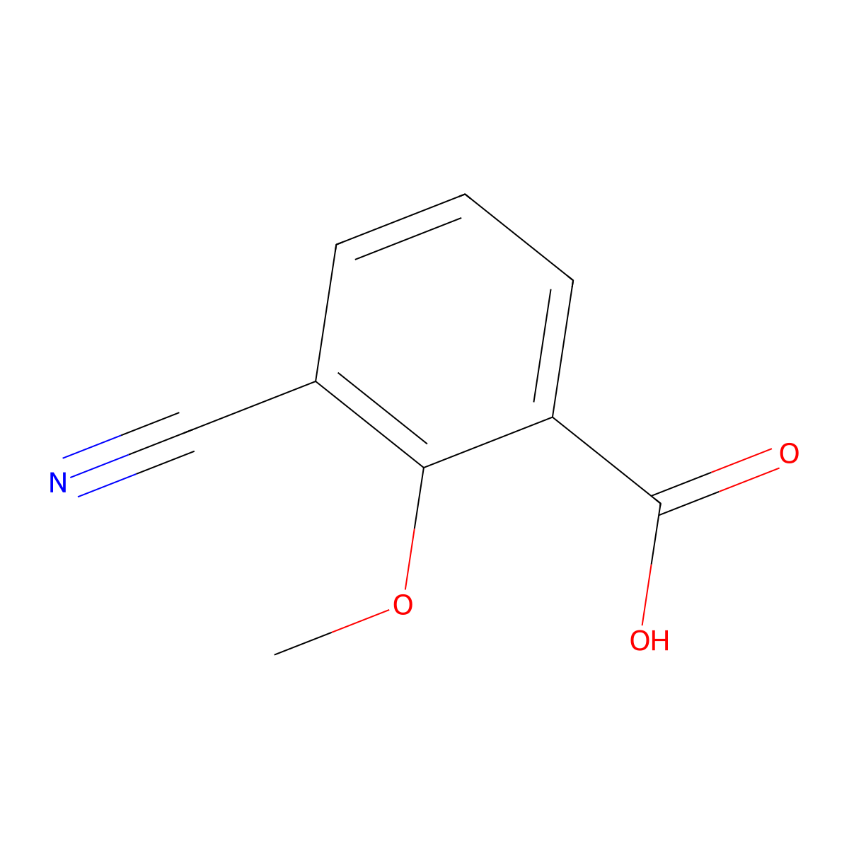 3-Cyano-2-methoxybenzoic acid molecular structure, CAS 406938-74-7