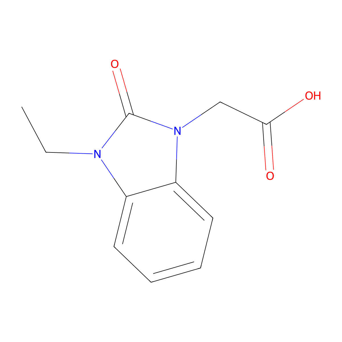 2-(3-ethyl-2-oxo-2,3-dihydro-1H-1,3-benzodiazol-1-yl)acetic acid molecular structure, CAS 406944-97-6