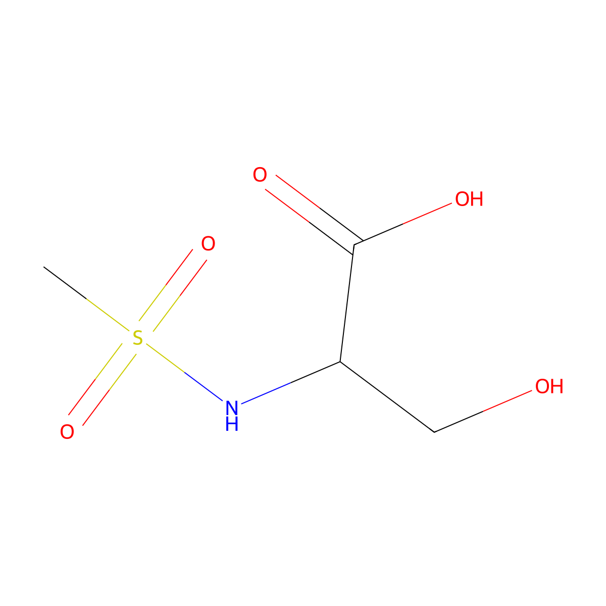 (2S)-3-hydroxy-2-methanesulfonamidopropanoic acid molecular structure, CAS 406951-04-0