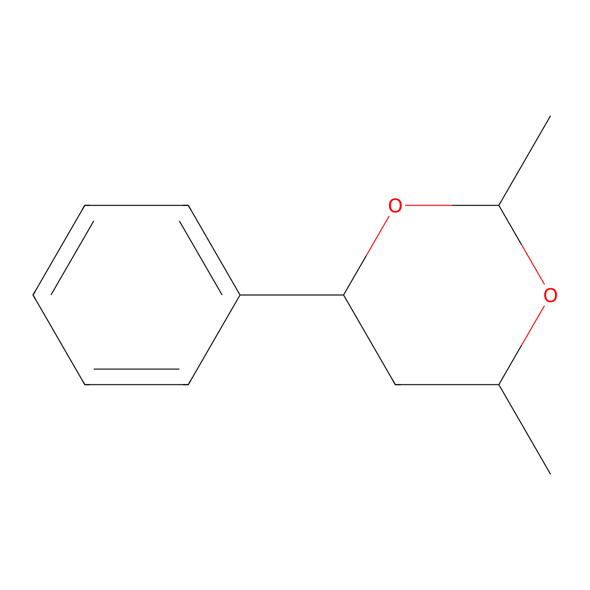 1,3-Dioxane, 2,4-dimethyl-6-phenyl- molecular structure, CAS 40698-67-7