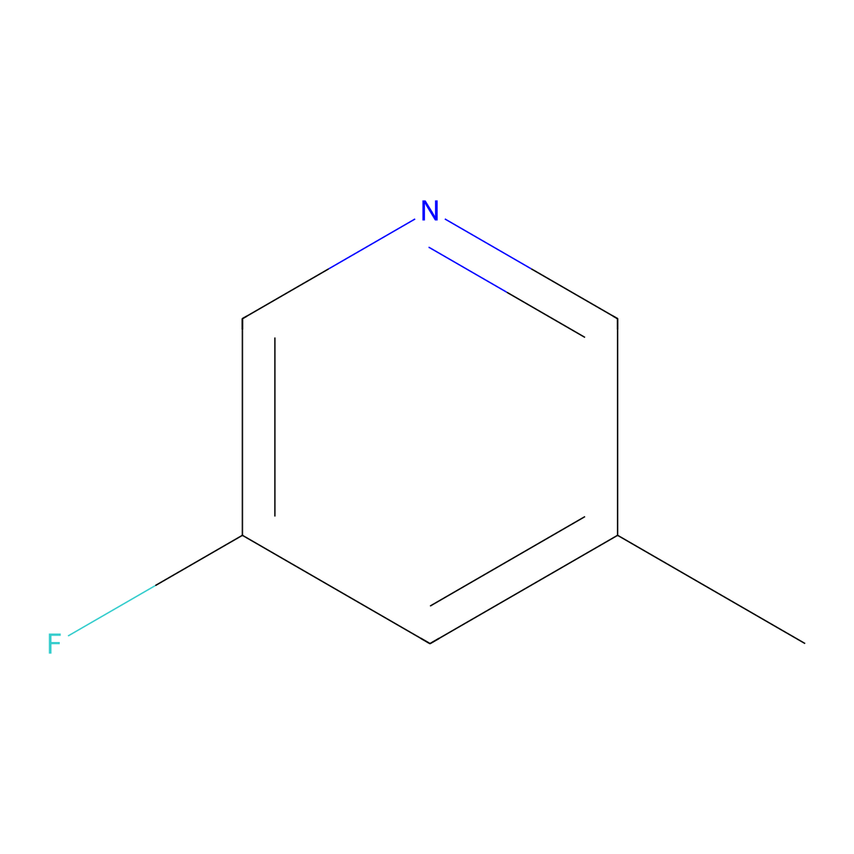 3-Fluoro-5-methylpyridine molecular structure, CAS 407-21-6
