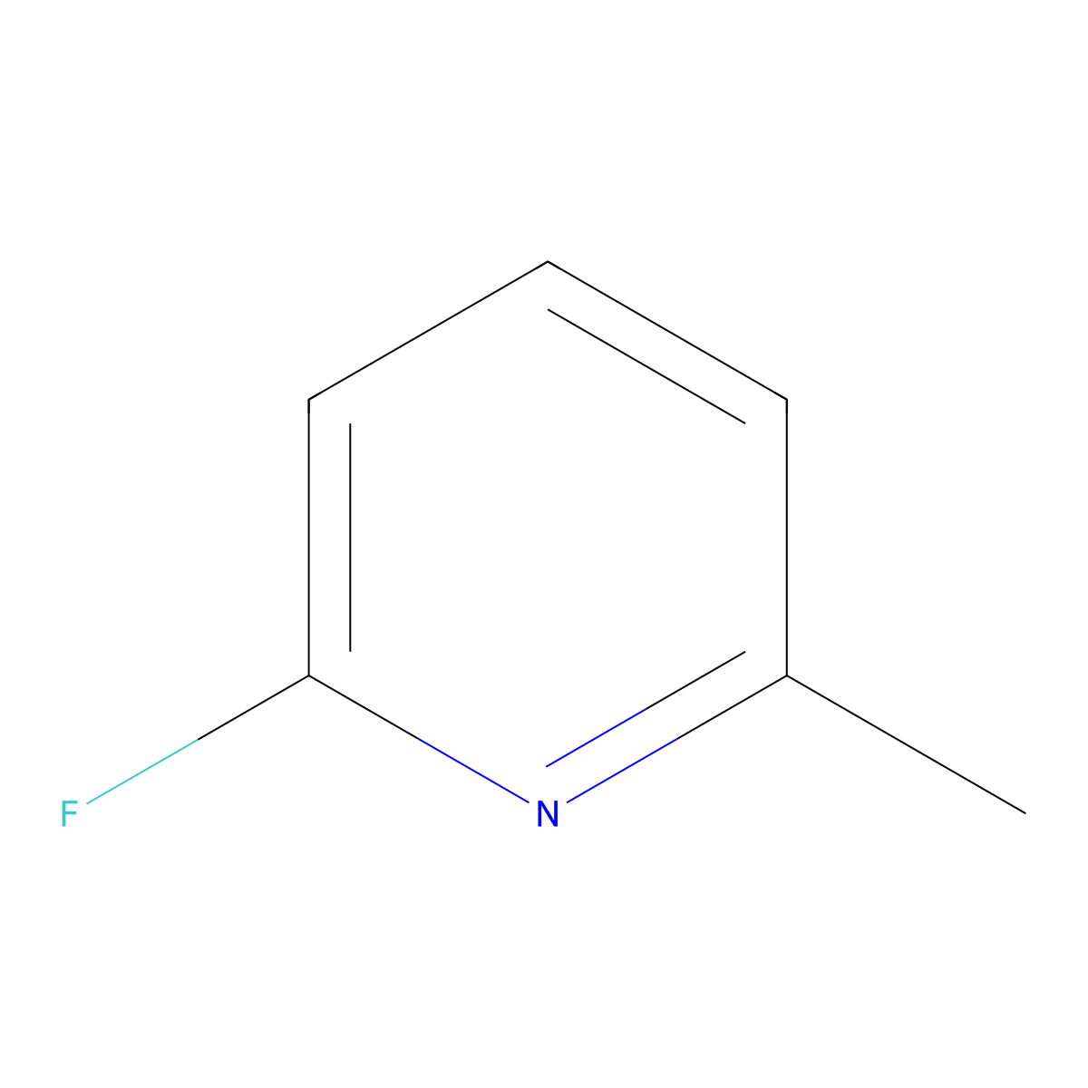 2-Fluoro-6-methylpyridine molecular structure, CAS 407-22-7