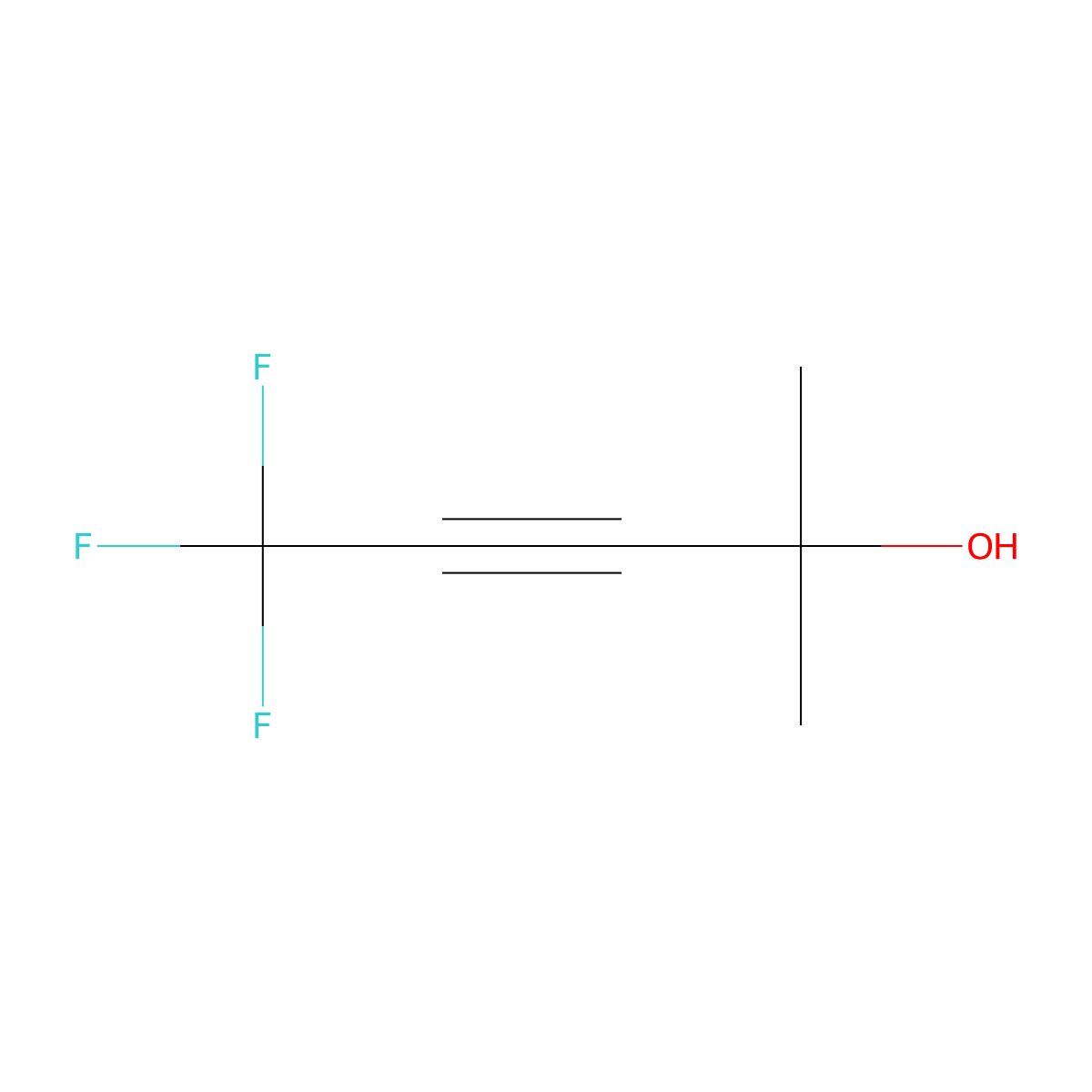 5,5,5-Trifluoro-2-methylpent-3-yn-2-ol molecular structure, CAS 407-56-7