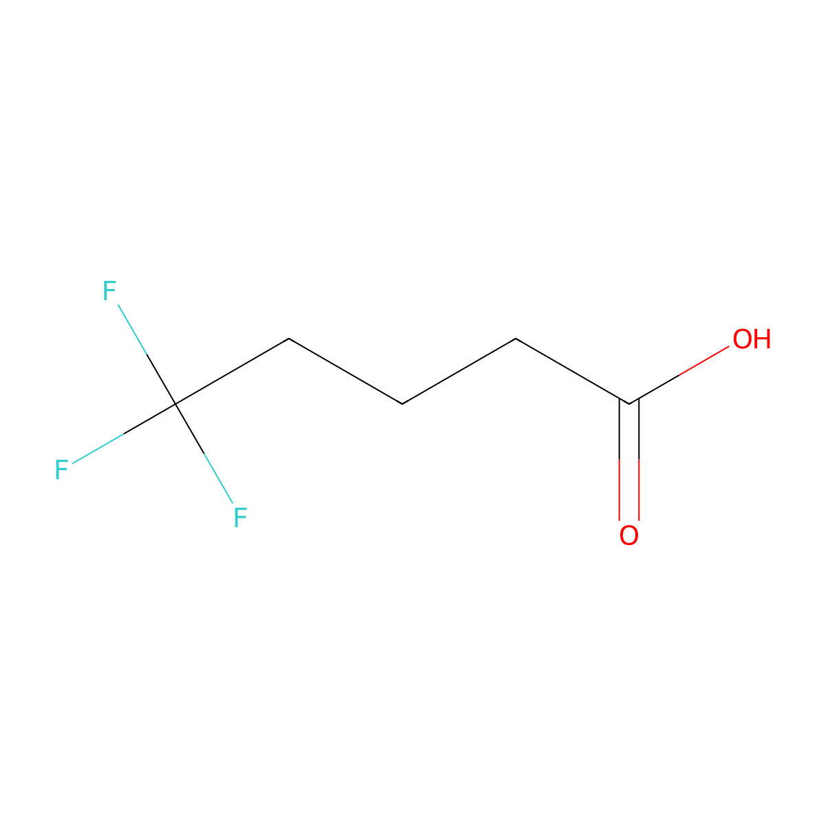 5,5,5-trifluoropentanoic Acid molecular structure, CAS 407-62-5