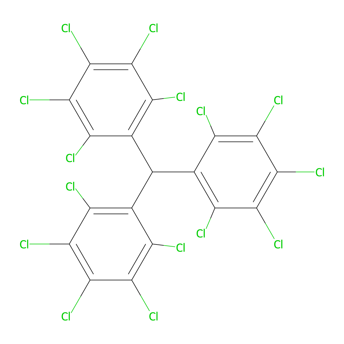 1-[Bis(2,3,4,5,6-pentachlorophenyl)methyl]-2,3,4,5,6-pentachlorobenzene molecular structure, CAS 4070-01-3