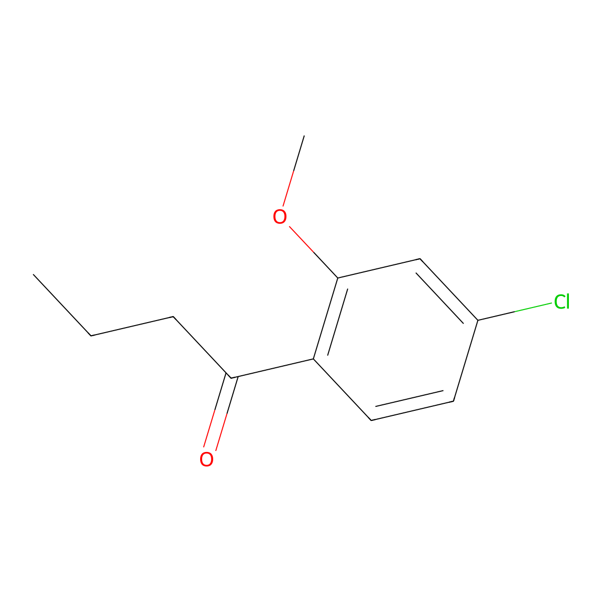 1-(4-Chloro-2-methoxyphenyl)-1-butanone molecular structure, CAS 4070-69-3