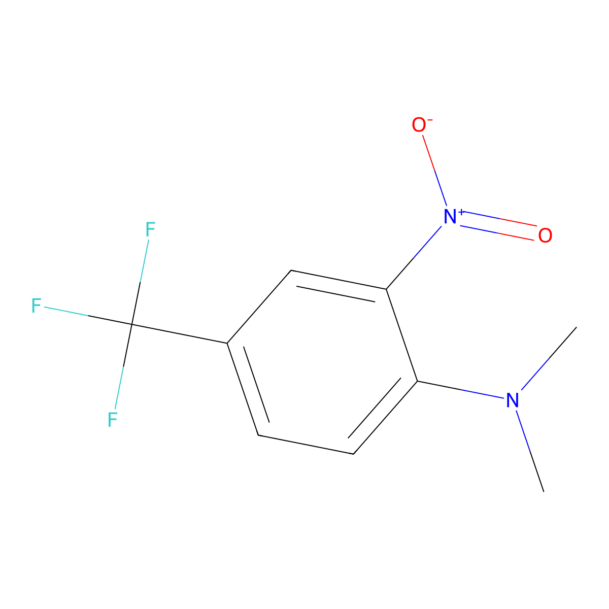 N,N-dimethyl-2-nitro-4-(trifluoromethyl)aniline molecular structure, CAS 40700-38-7